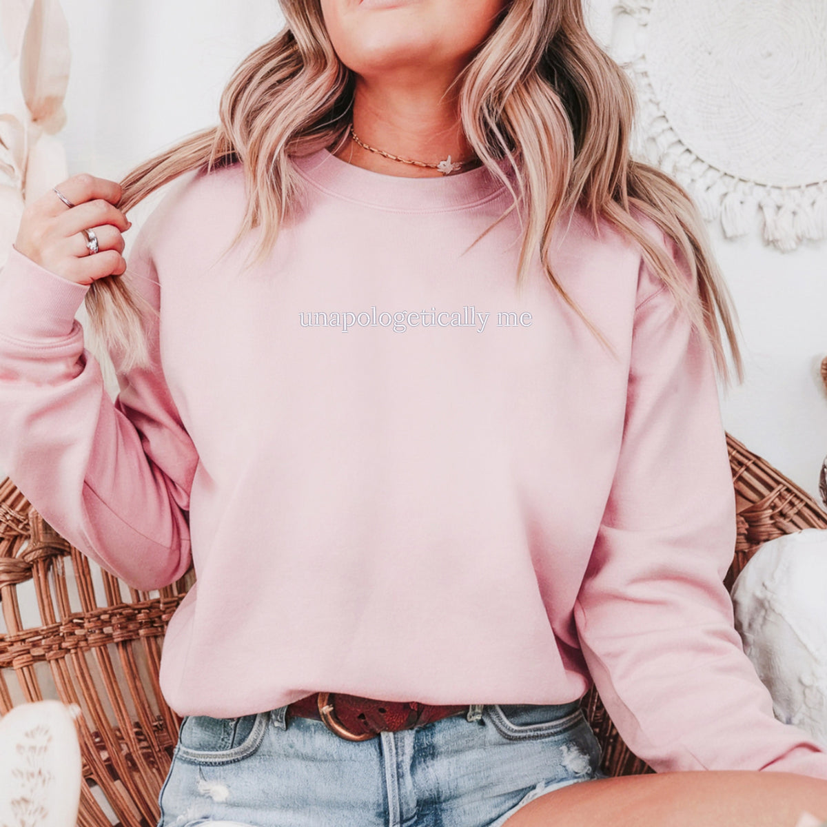 Unapologetically Me Embroidered - Adult Crewneck Sweatshirt