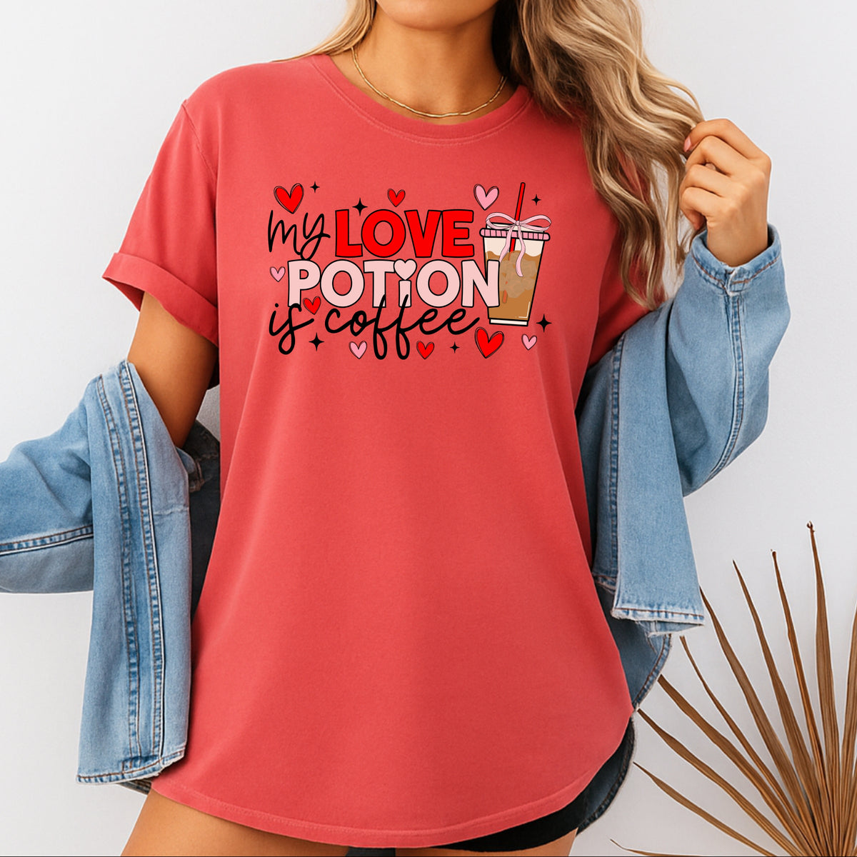 My Love Potion Is Coffee Valentines - Adult Comfort Colors T-Shirt