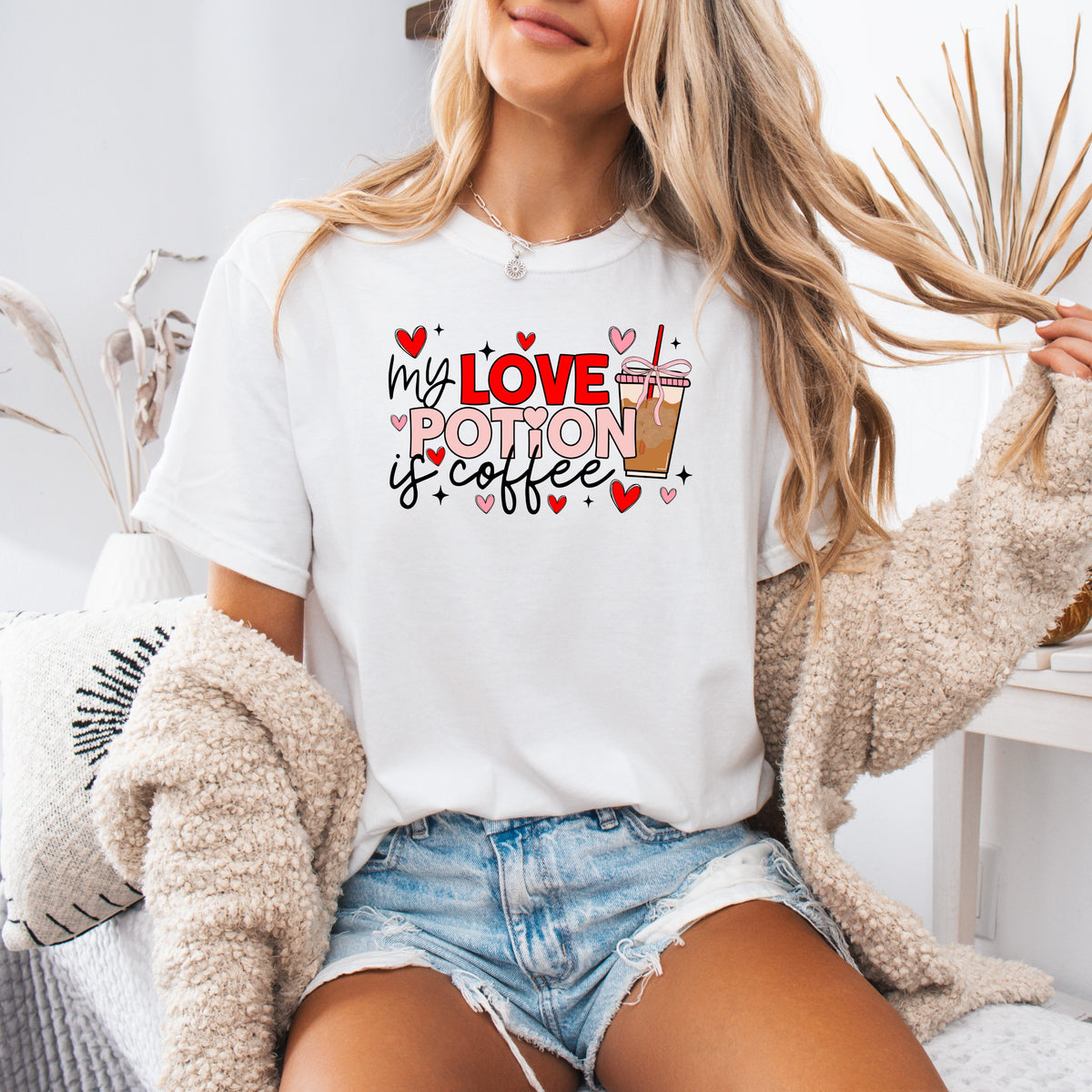 My Love Potion Is Coffee Valentines - Adult Comfort Colors T-Shirt
