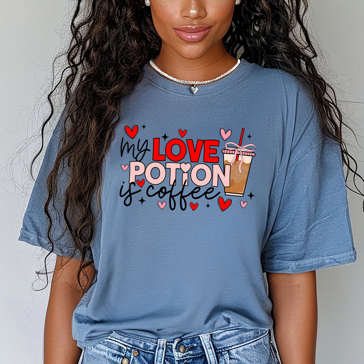My Love Potion Is Coffee Valentines - Adult Comfort Colors T-Shirt