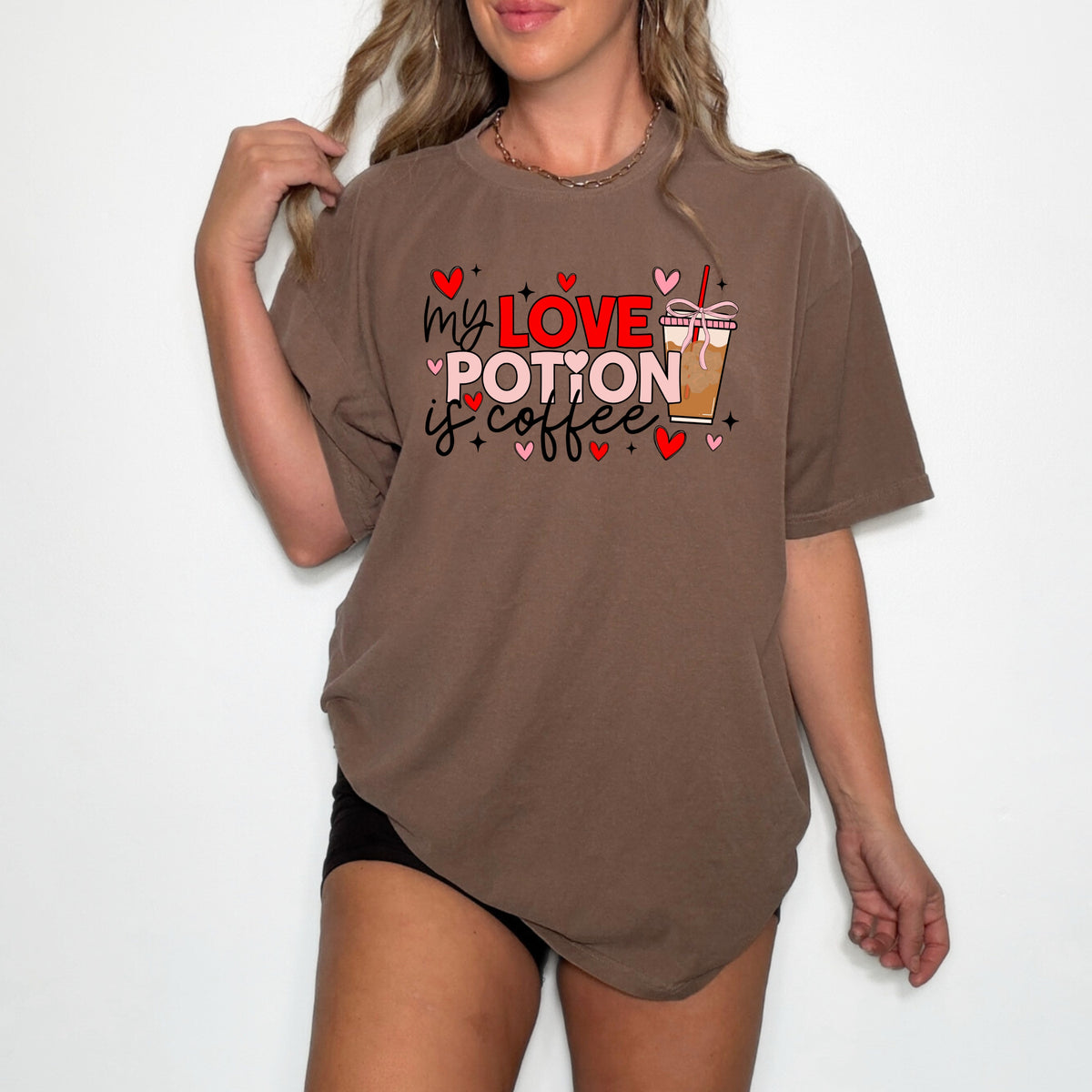 My Love Potion Is Coffee Valentines - Adult Comfort Colors T-Shirt