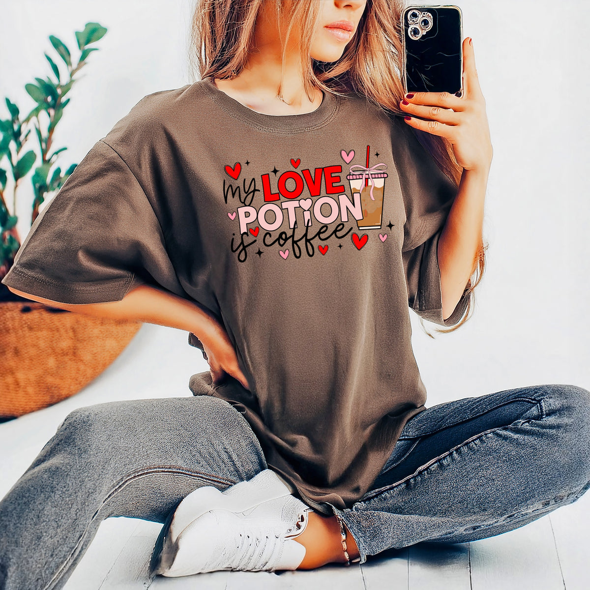 My Love Potion Is Coffee Valentines - Adult Comfort Colors T-Shirt