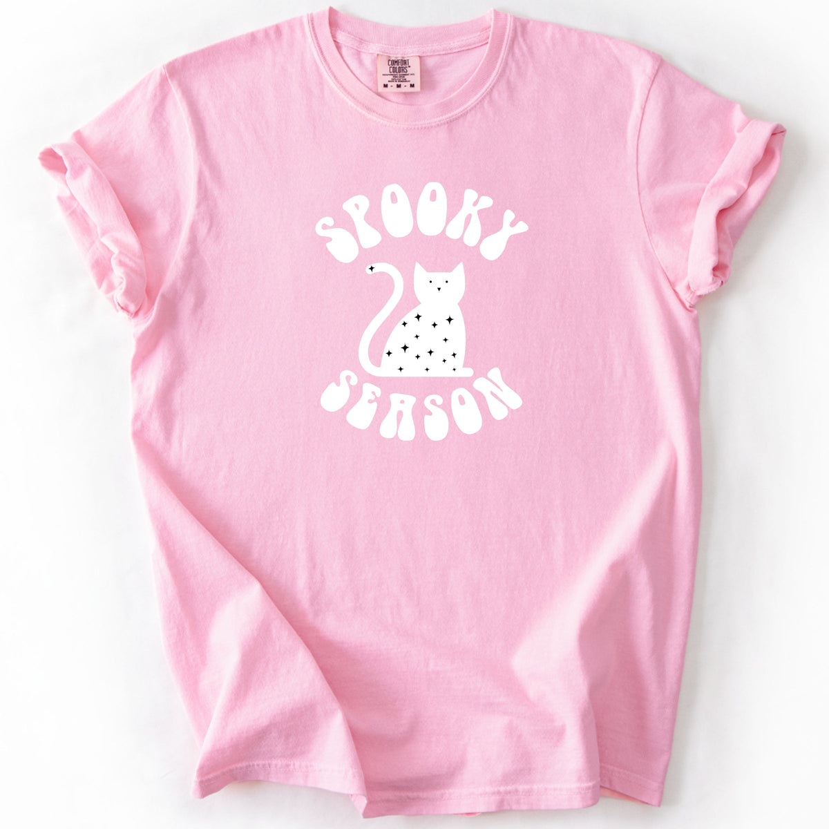 Spooky Cat Season Printed Comfort Colors T-Shirt 