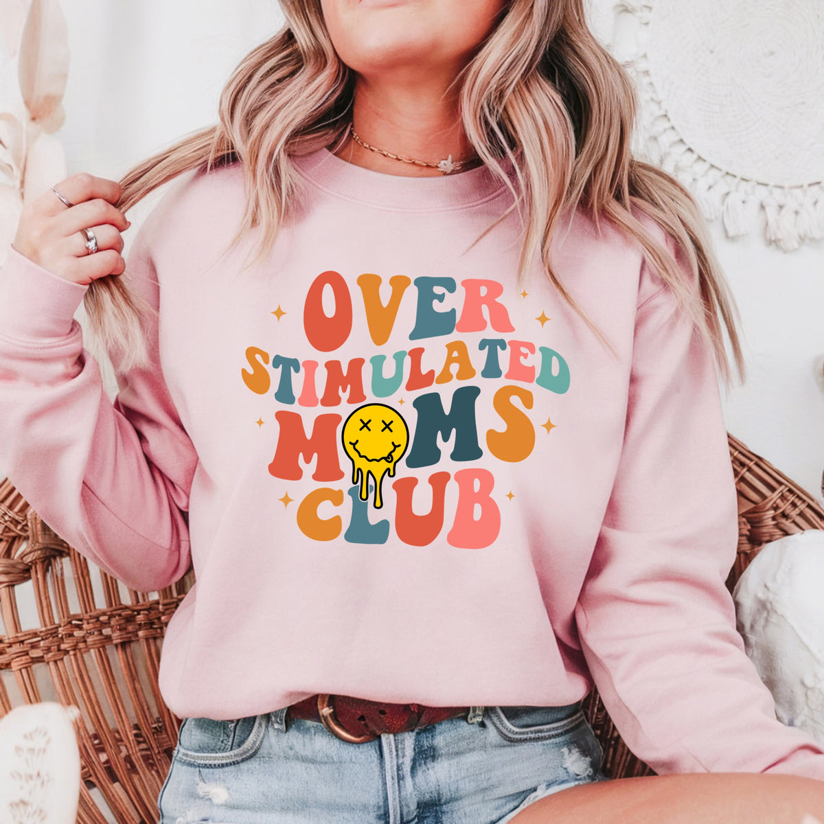 Overstimulated Moms Club - Adult Crewneck Sweatshirt
