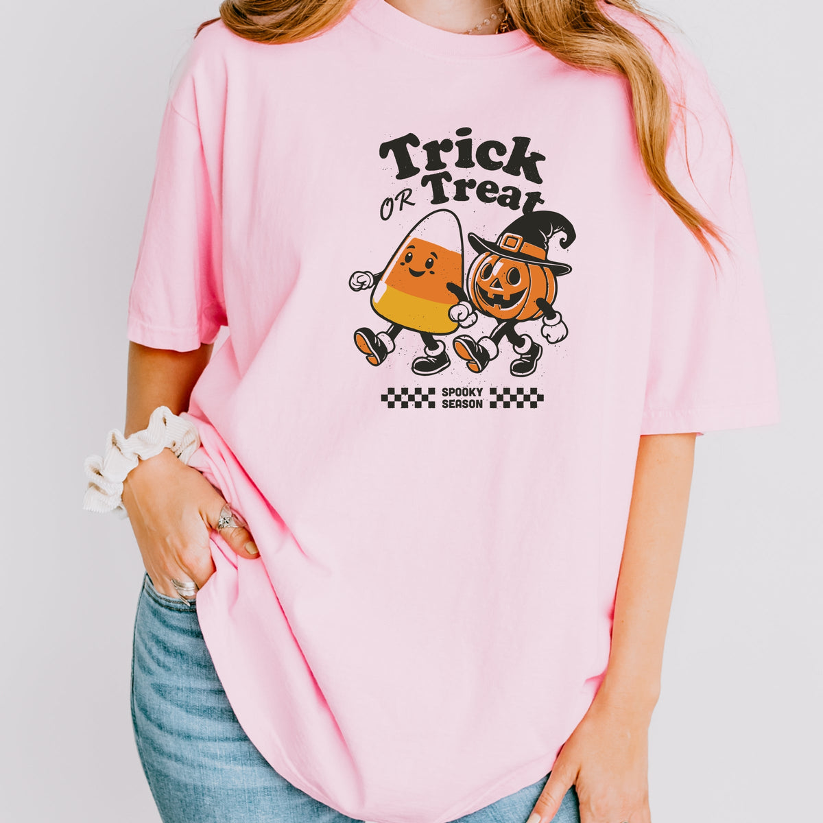 Trick Or Treat Spooky Season Printed Comfort Colors T-Shirt 