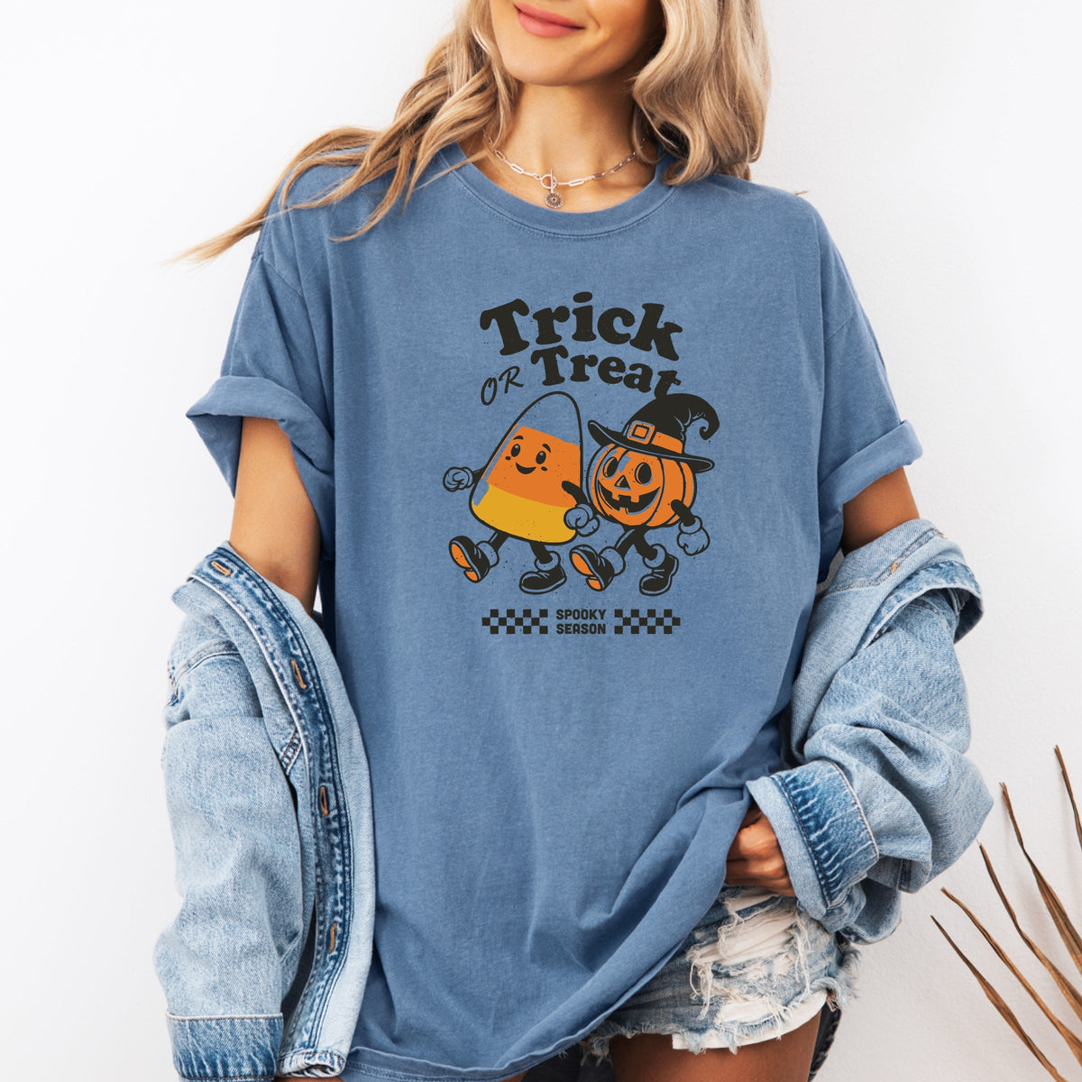 Trick Or Treat Spooky Season Printed Comfort Colors T-Shirt 