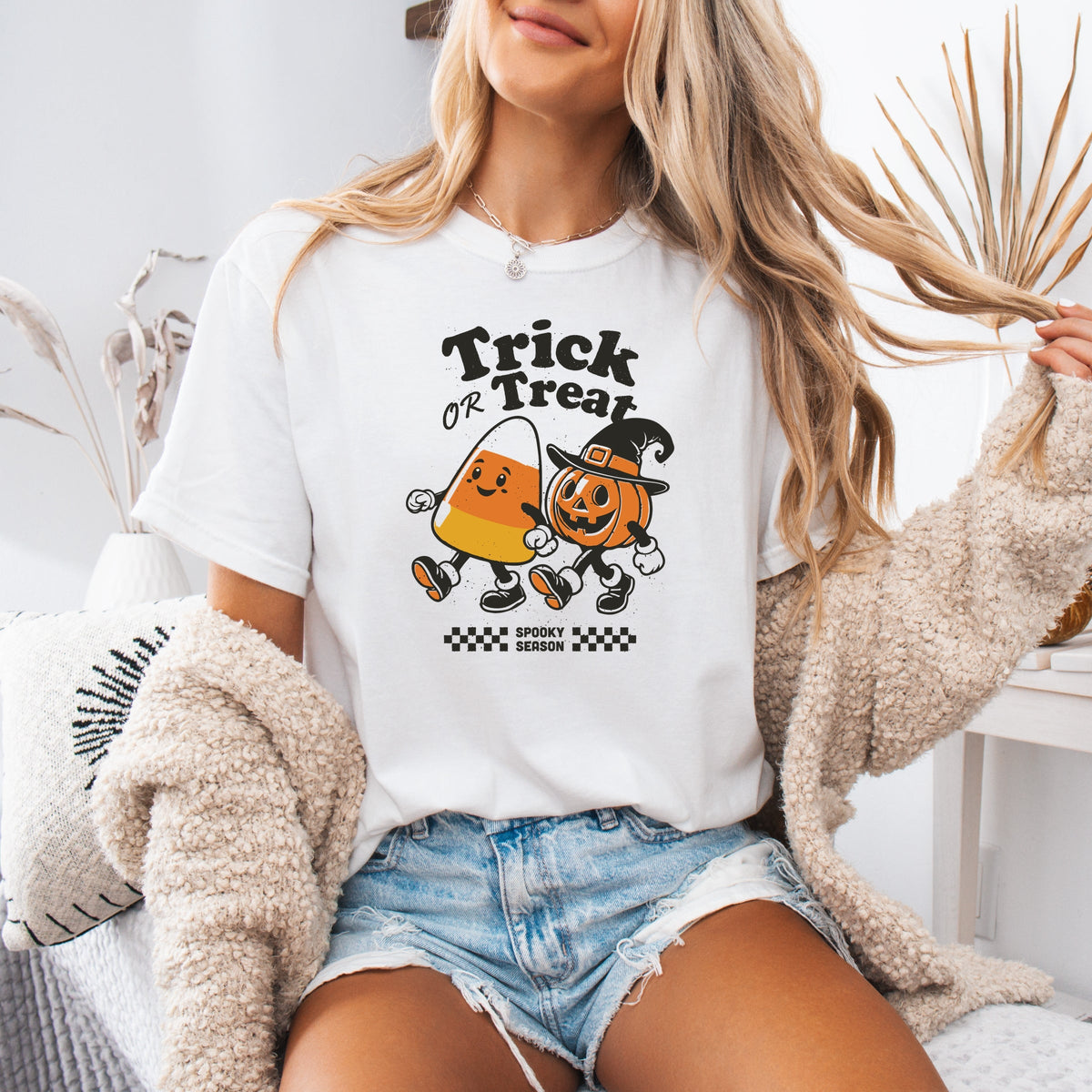 Trick Or Treat Spooky Season Printed Comfort Colors T-Shirt 