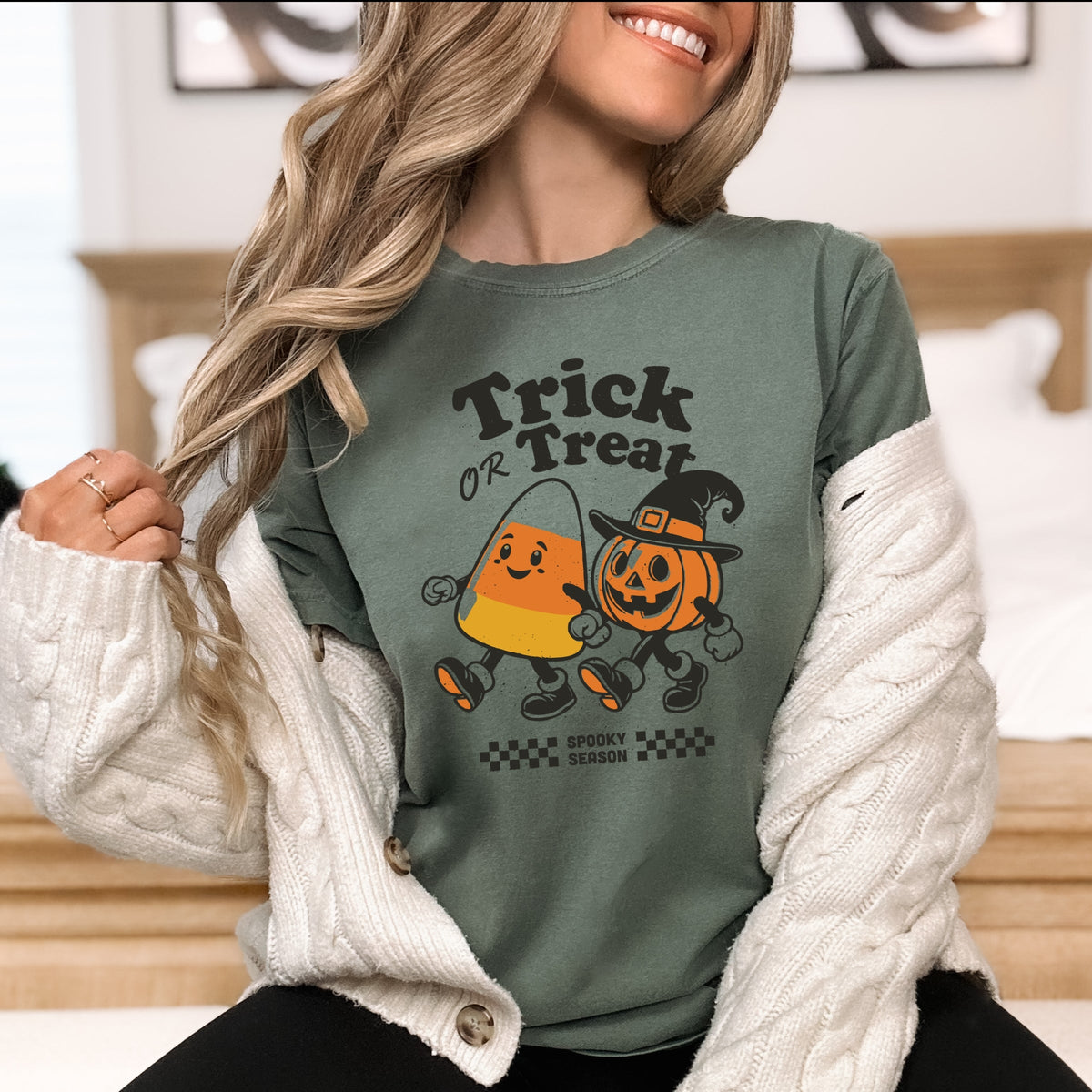 Trick Or Treat Spooky Season Printed Comfort Colors T-Shirt 