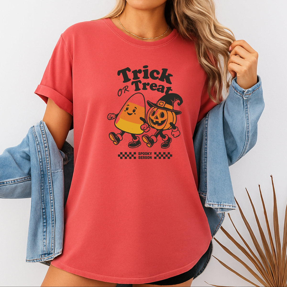 Trick Or Treat Spooky Season Printed Comfort Colors T-Shirt 