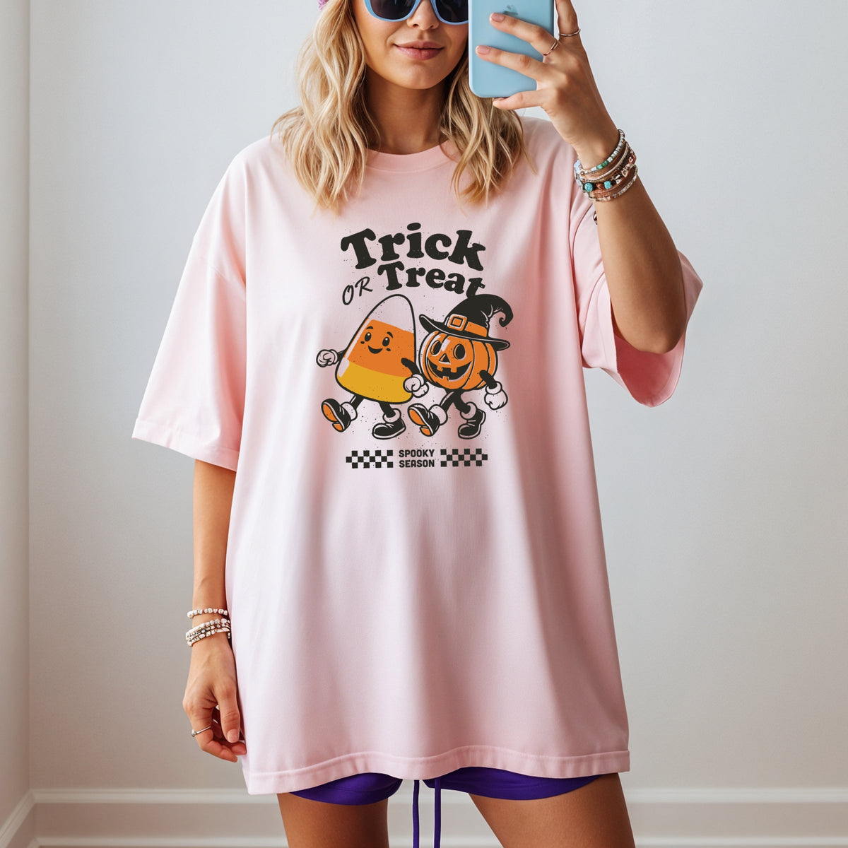 Trick Or Treat Spooky Season Printed Comfort Colors T-Shirt 