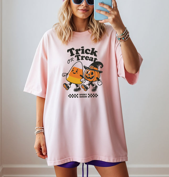 Trick Or Treat Spooky Season Printed Comfort Colors T-Shirt 