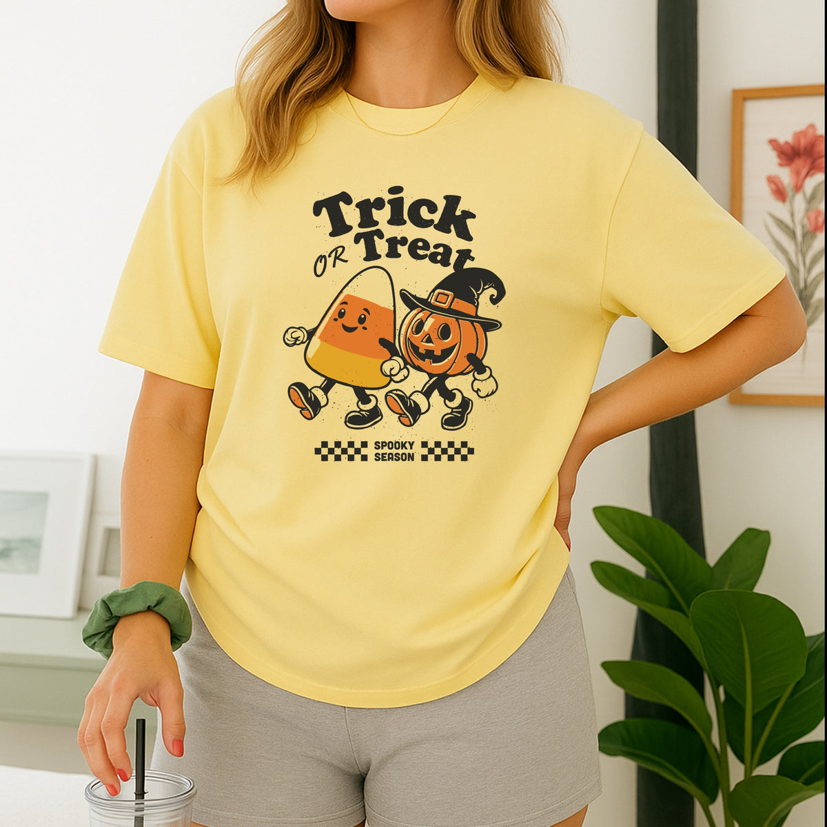 Trick Or Treat Spooky Season Printed Comfort Colors T-Shirt 