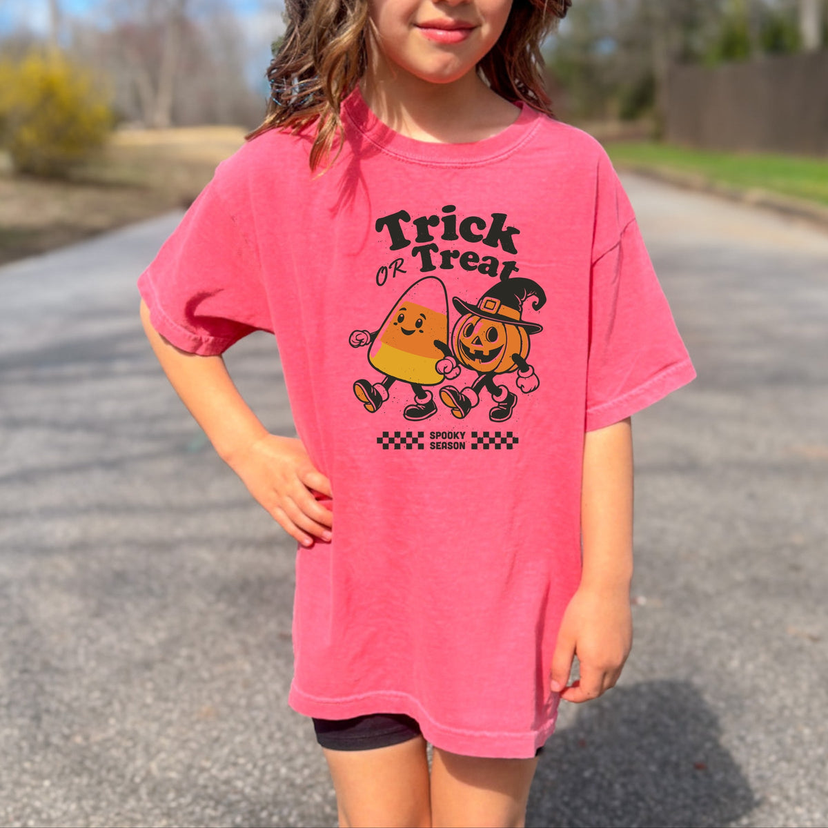 Trick Or Treat Spooky Season Printed Comfort Colors T-Shirt 