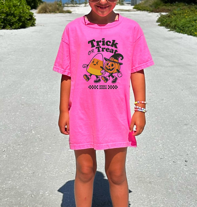 Trick Or Treat Spooky Season Printed Comfort Colors T-Shirt 