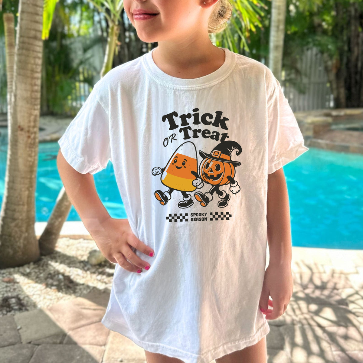 Trick Or Treat Spooky Season Printed Comfort Colors T-Shirt 