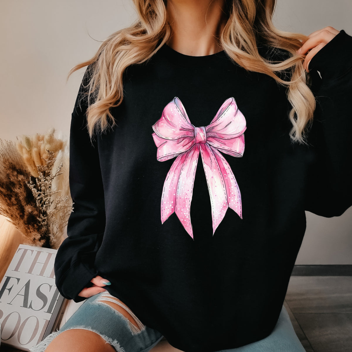Coquette Pink Bow - Adult Crewneck Sweatshirt