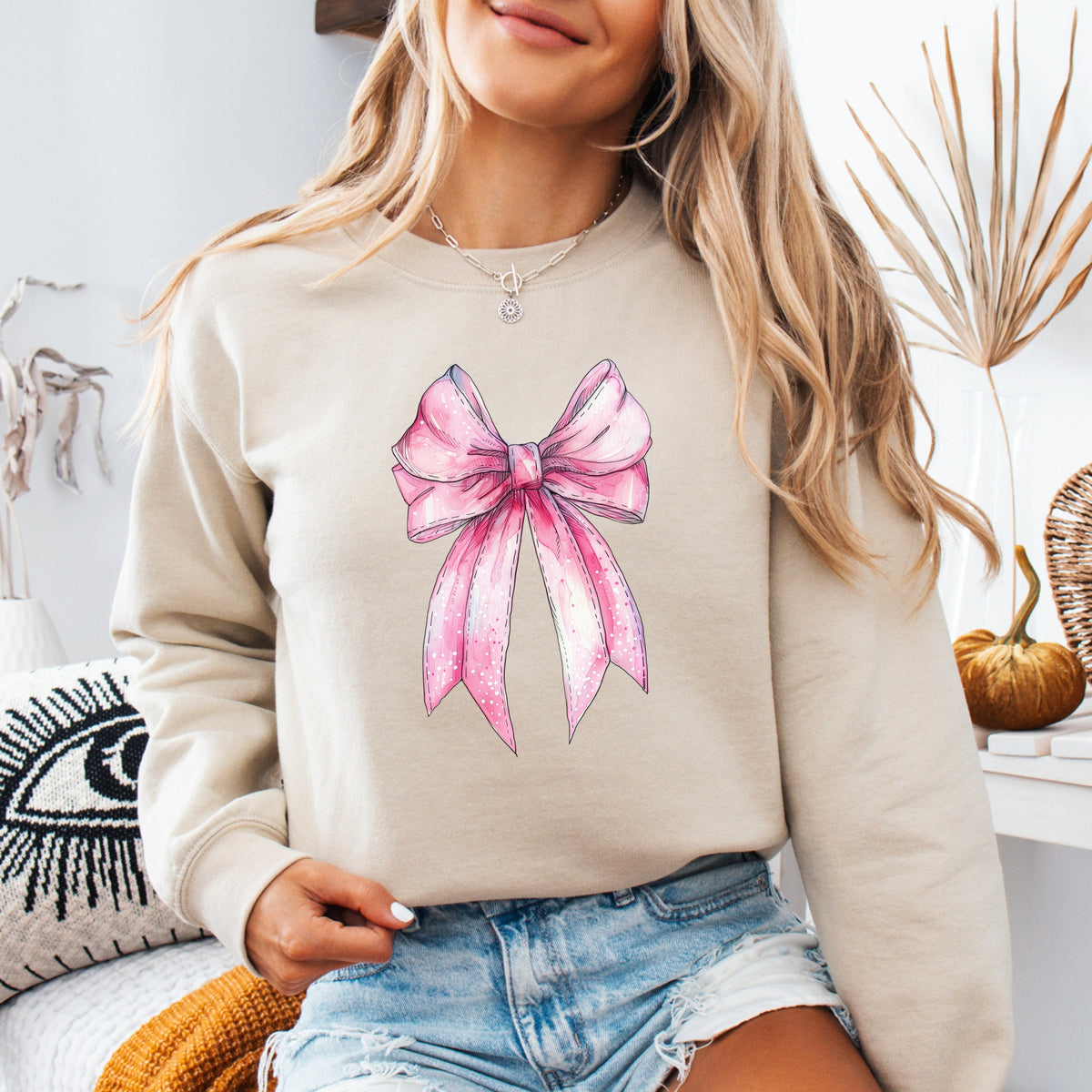 Coquette Pink Bow - Adult Crewneck Sweatshirt