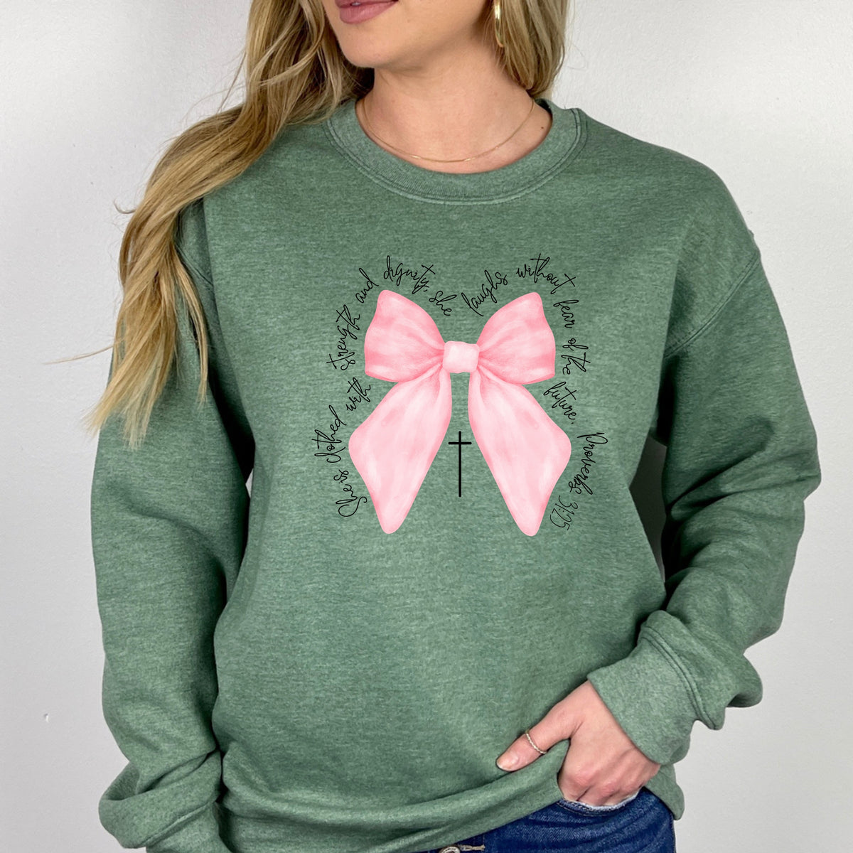 Bow Verse Light Pink - Crewneck Sweatshirt