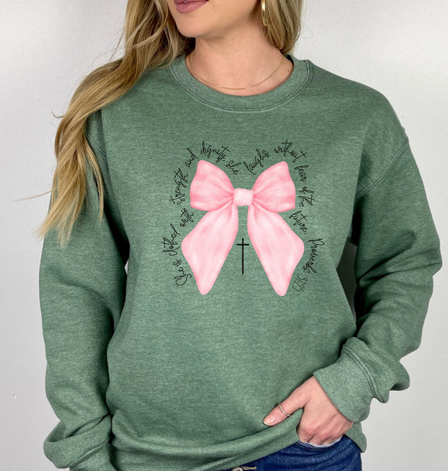 Bow Verse Light Pink - Crewneck Sweatshirt