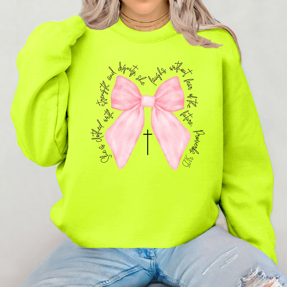 Bow Verse Light Pink - Crewneck Sweatshirt