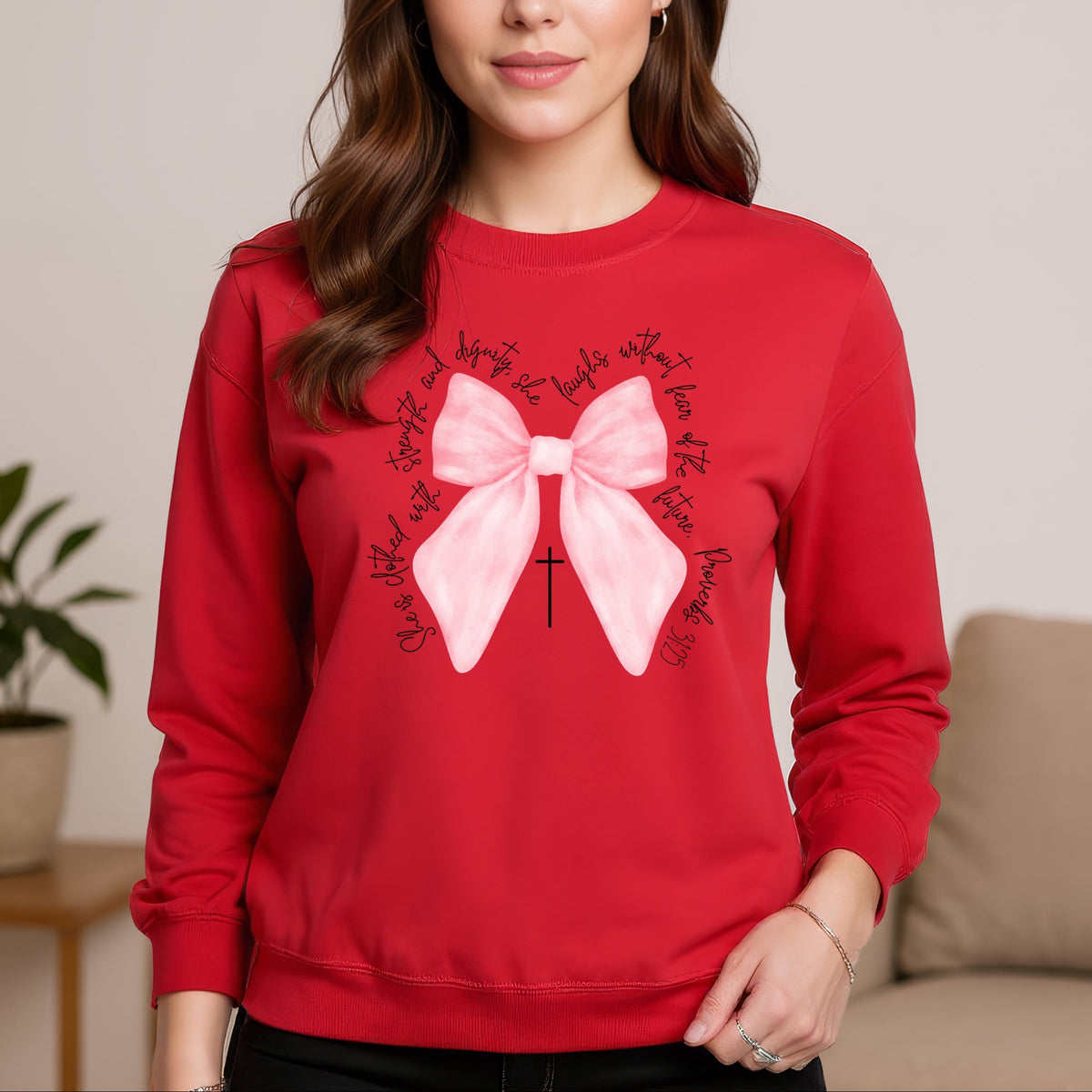 Bow Verse Light Pink - Crewneck Sweatshirt