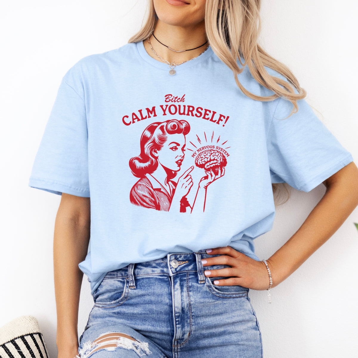 B Calm Yourself Printed Softstyle T-Shirt