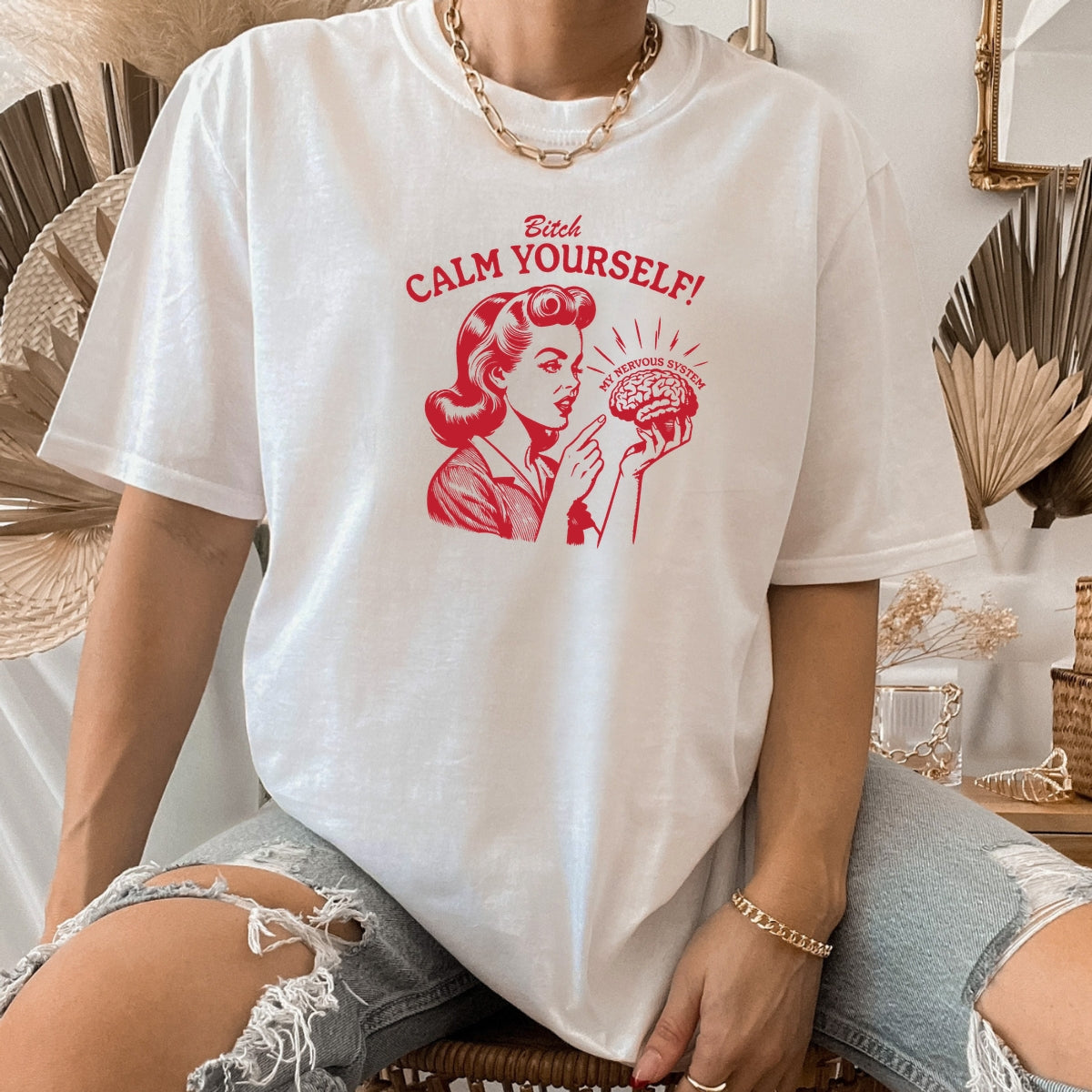 B Calm Yourself Printed Softstyle T-Shirt