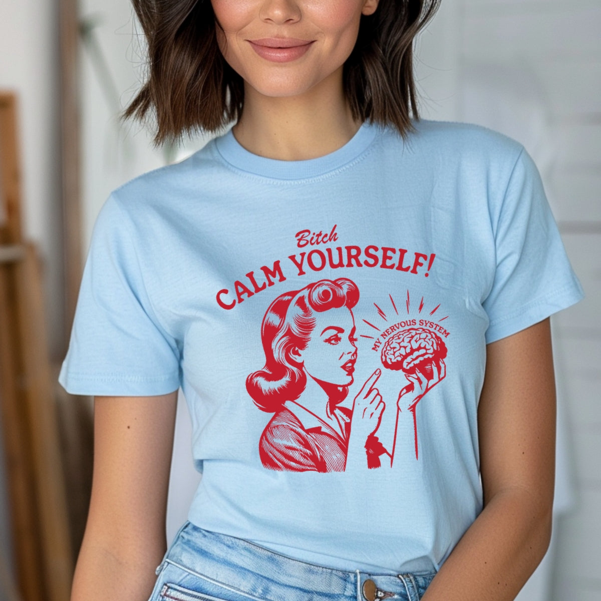 B Calm Yourself Printed Softstyle T-Shirt