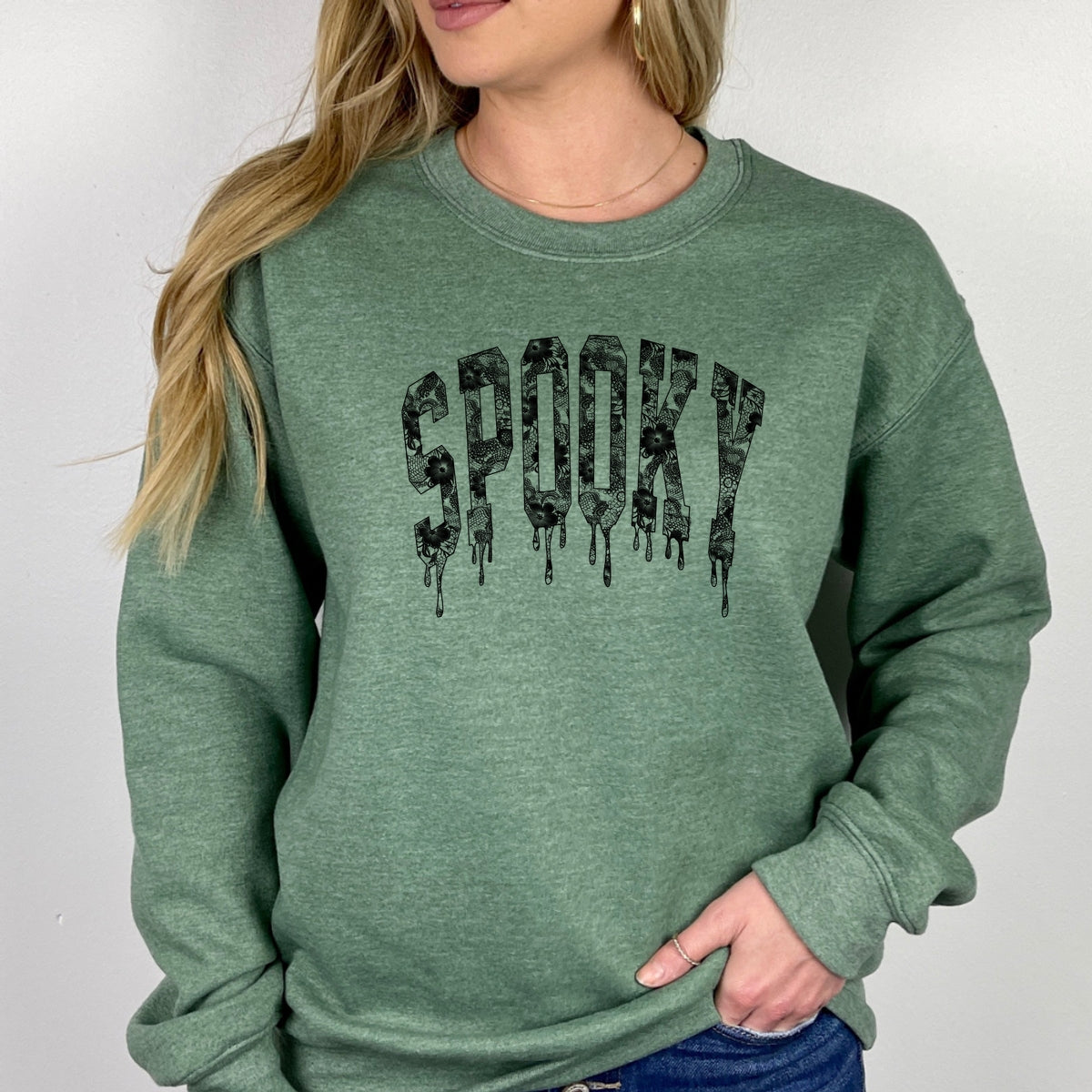 Spooky Printed Crewneck Sweatshirt
