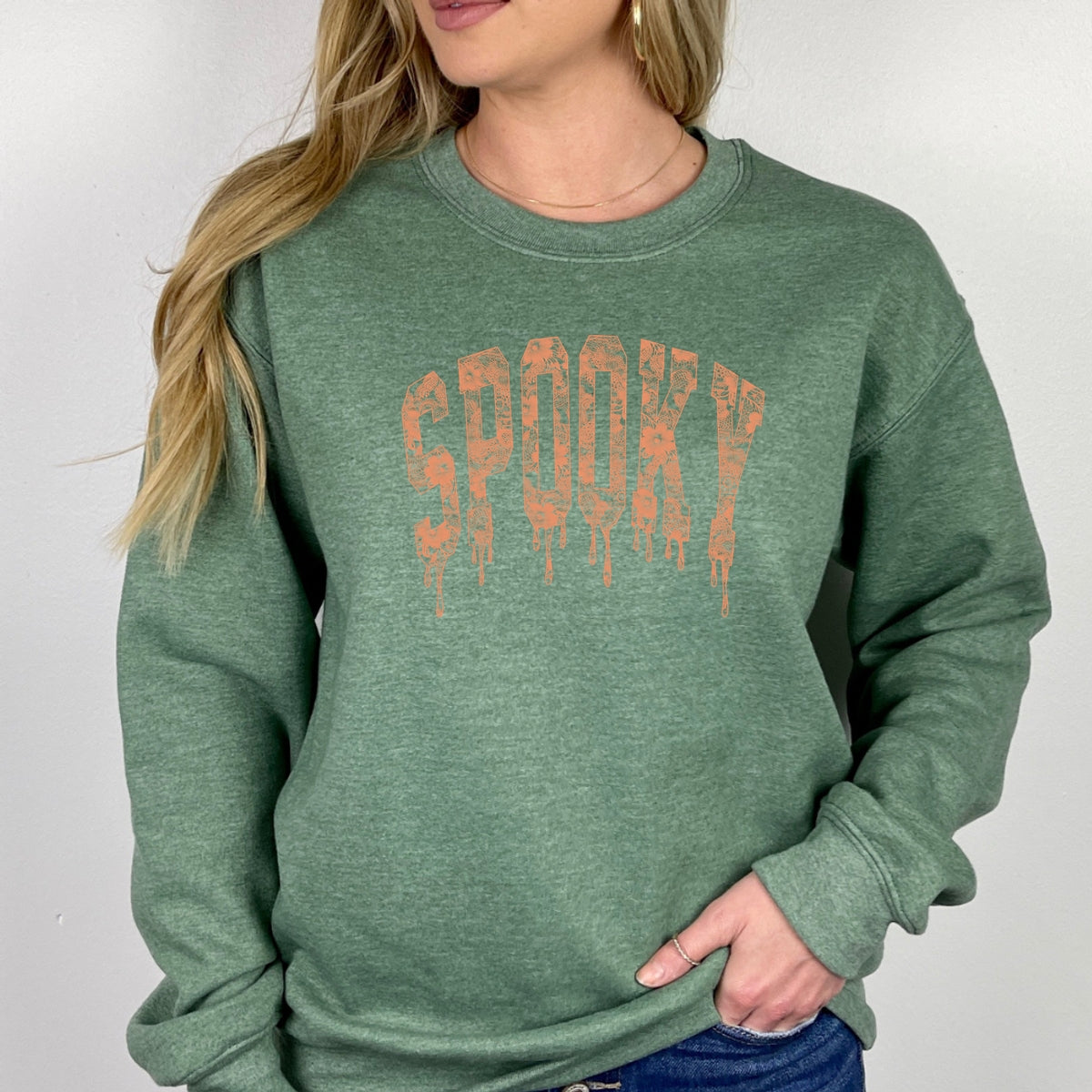 Spooky Printed Crewneck Sweatshirt
