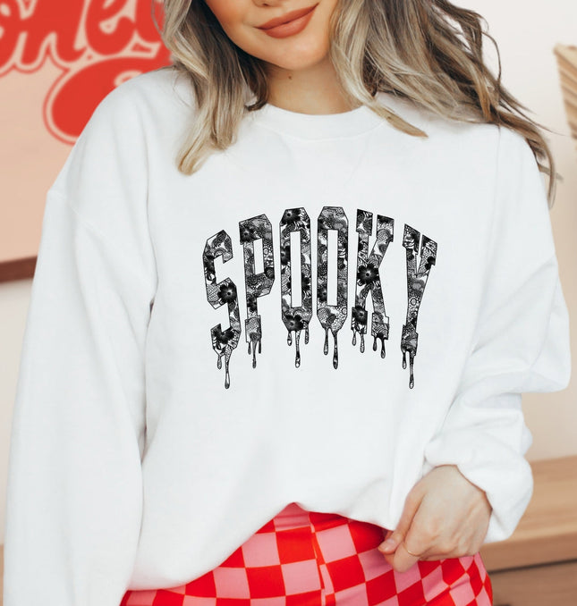 Spooky Printed Crewneck Sweatshirt