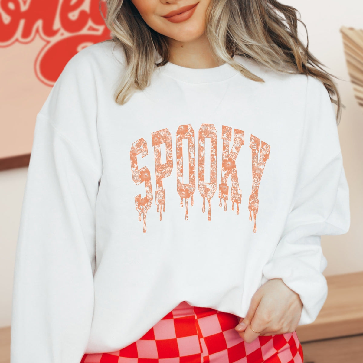 Spooky Printed Crewneck Sweatshirt