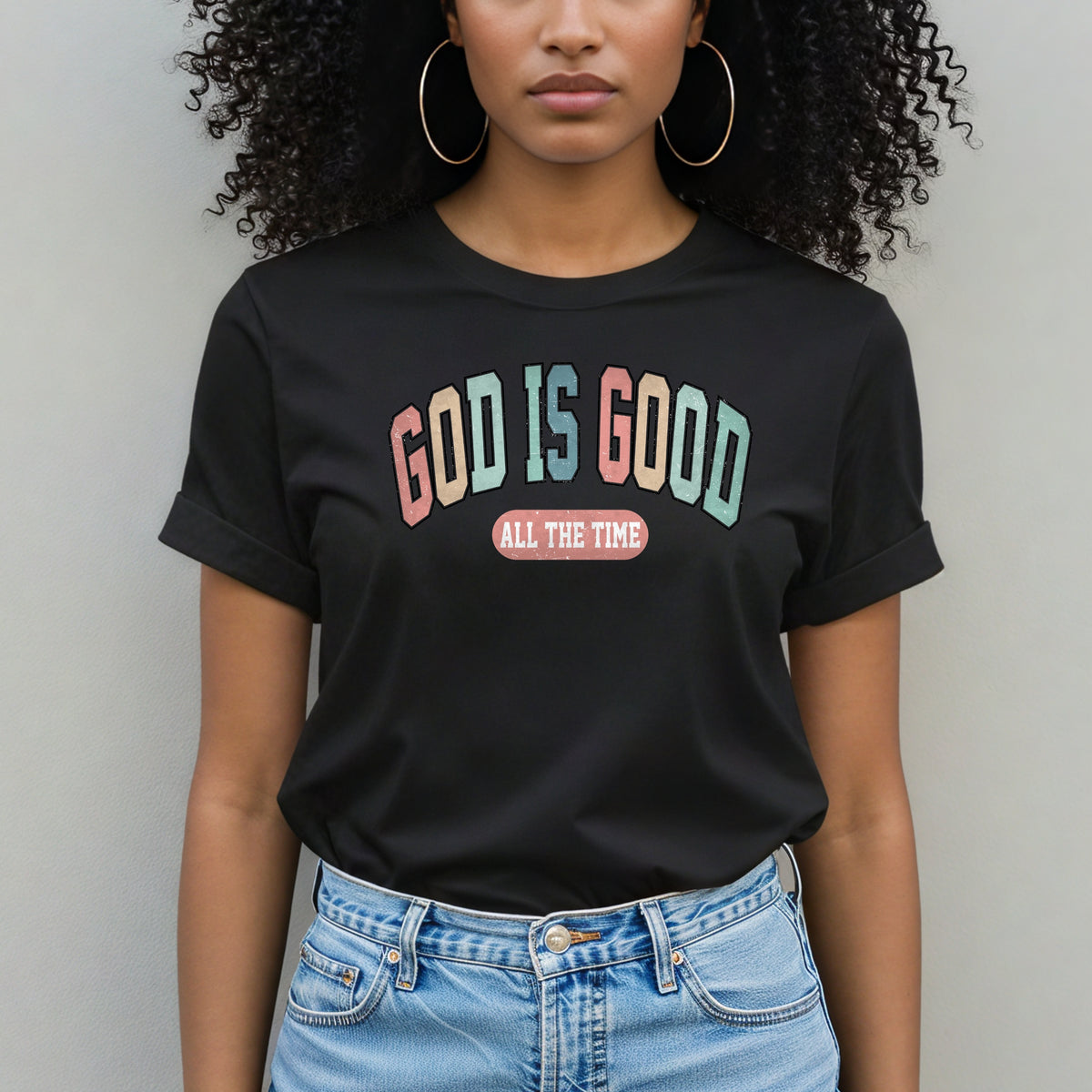 God Is Good All The Time Printed Tee – Religious Faith Shirt, Daily Praise Quote, Unique God Is Good Tee - Softstyle 100% Cotton T-Shirt – Comfy Unisex Fit, Premium Quality Tee