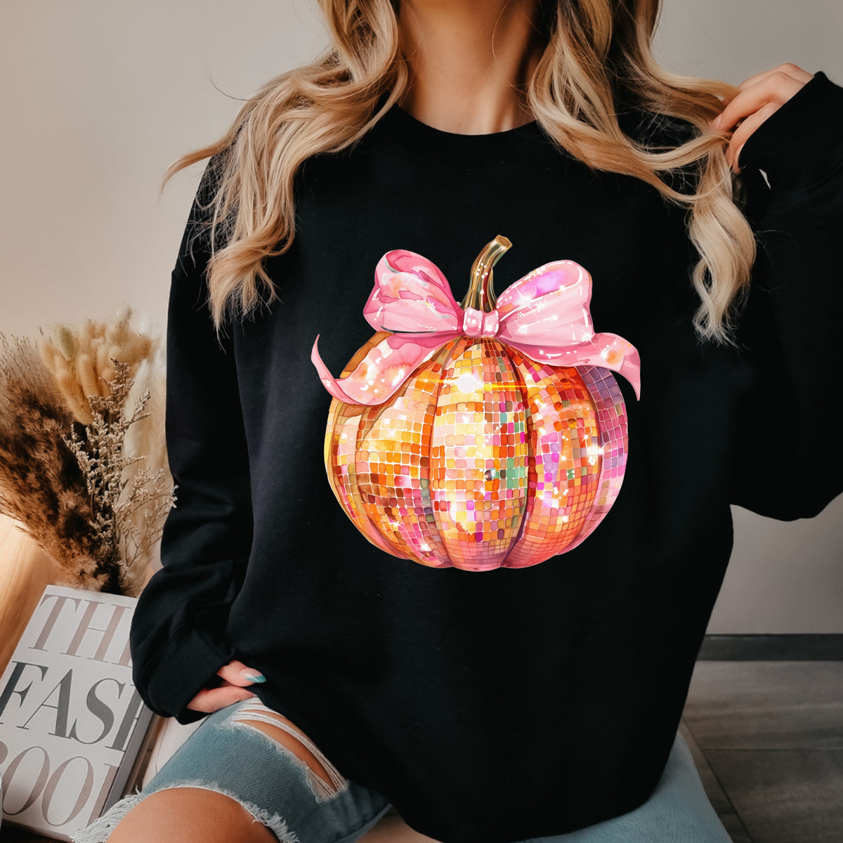 Pumpkin Disco Halloween - Adult Crewneck Sweatshirt