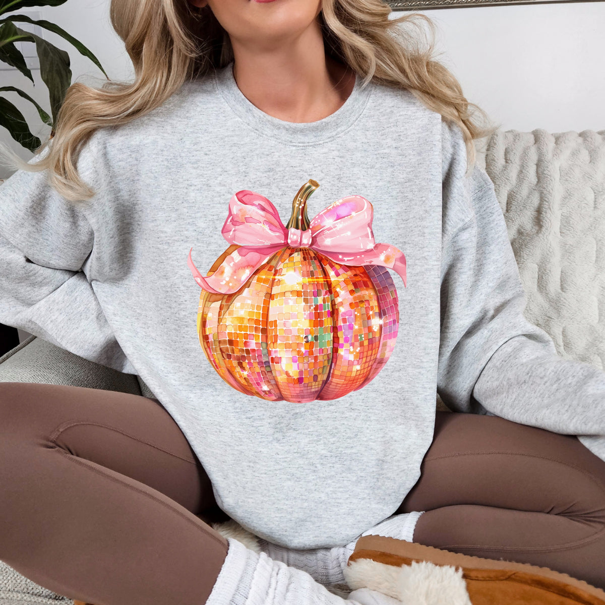 Pumpkin Disco Halloween - Adult Crewneck Sweatshirt