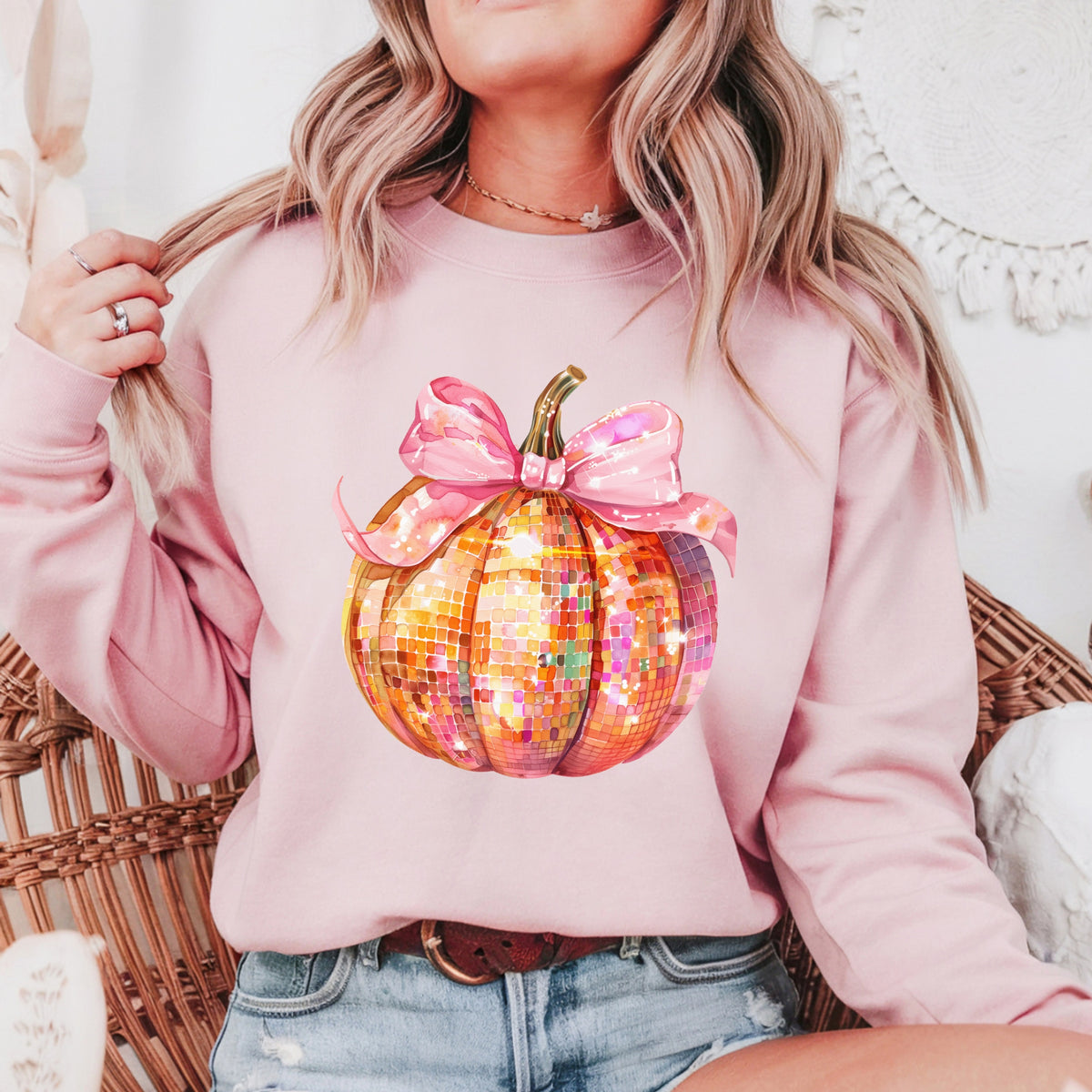Pumpkin Disco Halloween - Adult Crewneck Sweatshirt