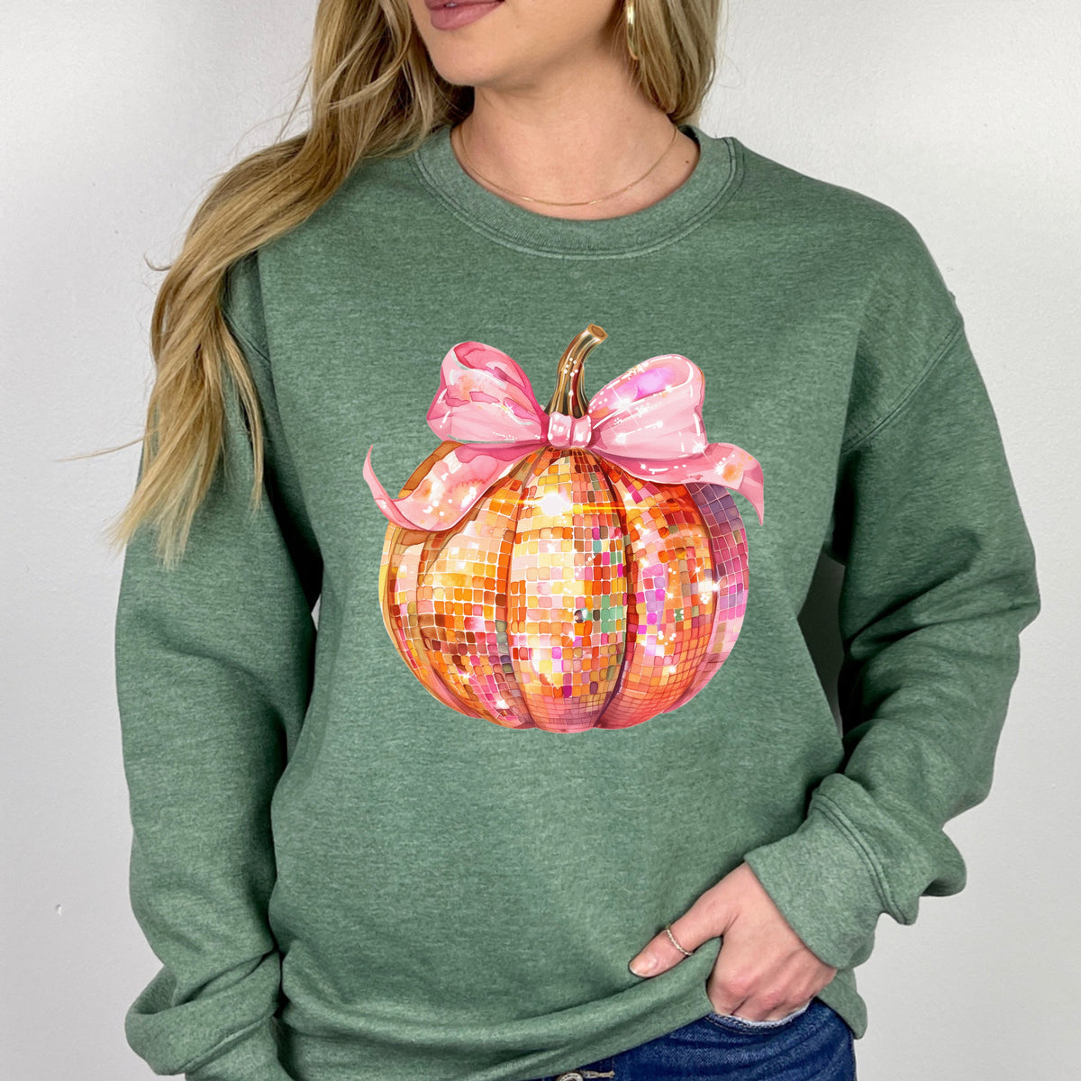 Pumpkin Disco Halloween - Adult Crewneck Sweatshirt
