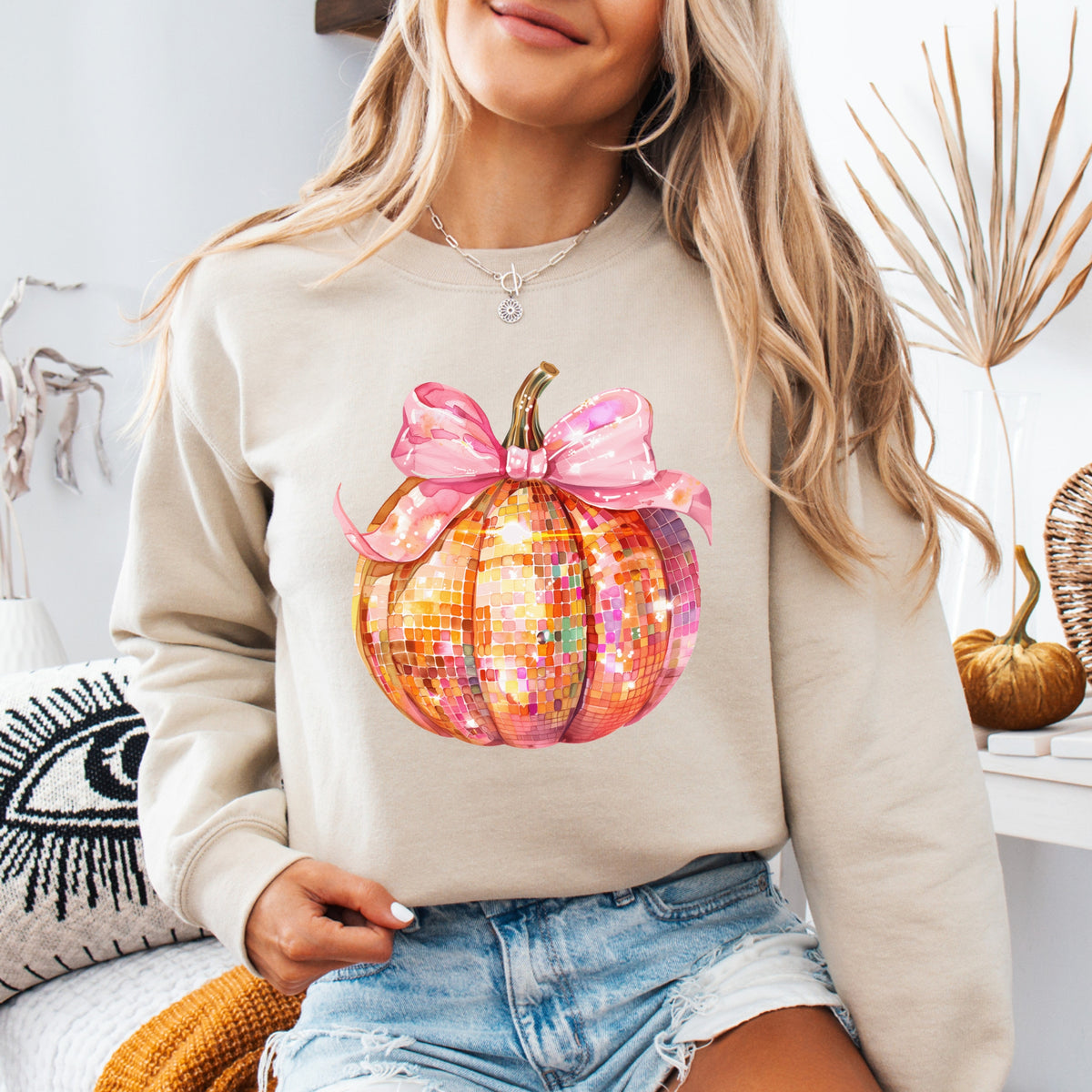 Pumpkin Disco Halloween - Adult Crewneck Sweatshirt