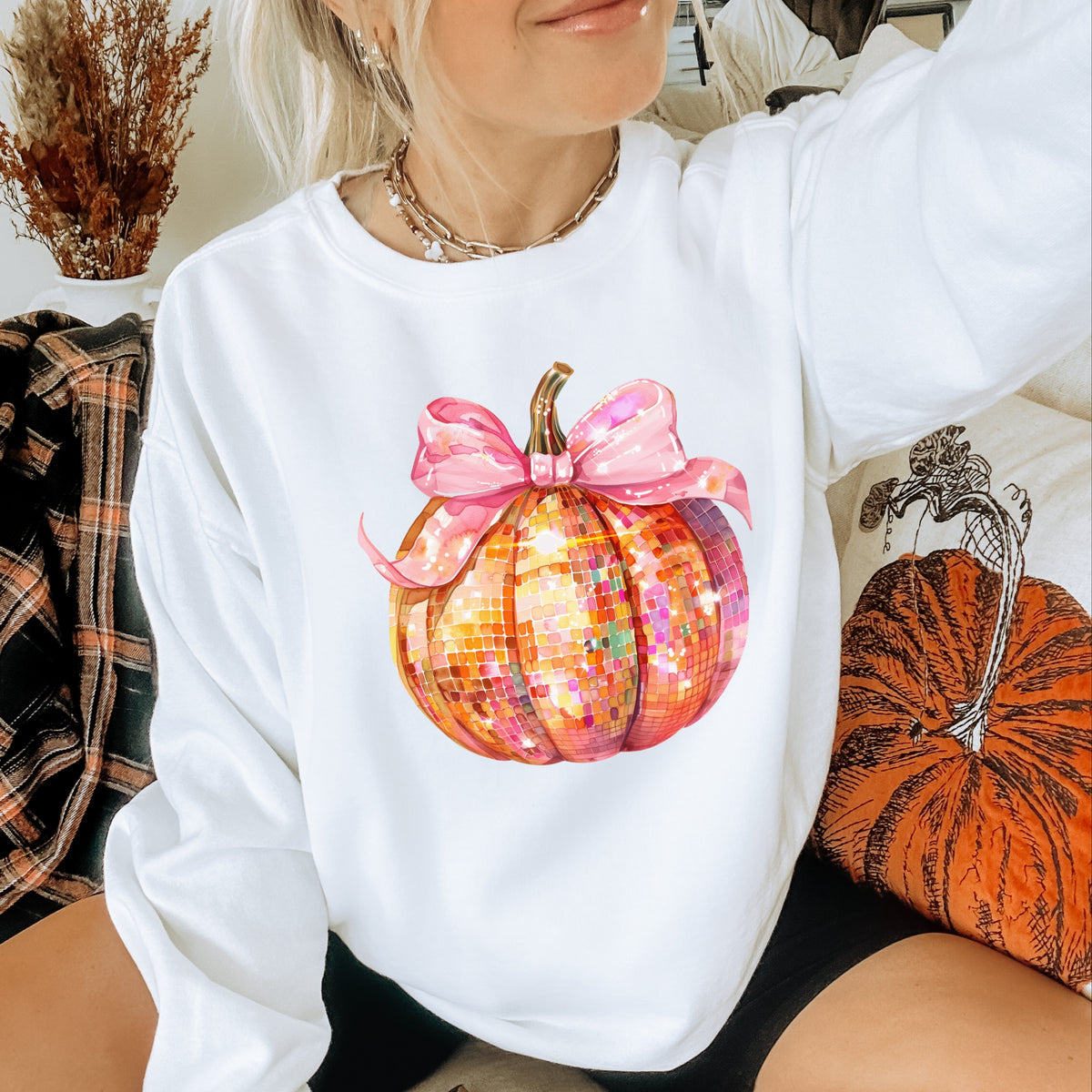 Pumpkin Disco Halloween - Adult Crewneck Sweatshirt