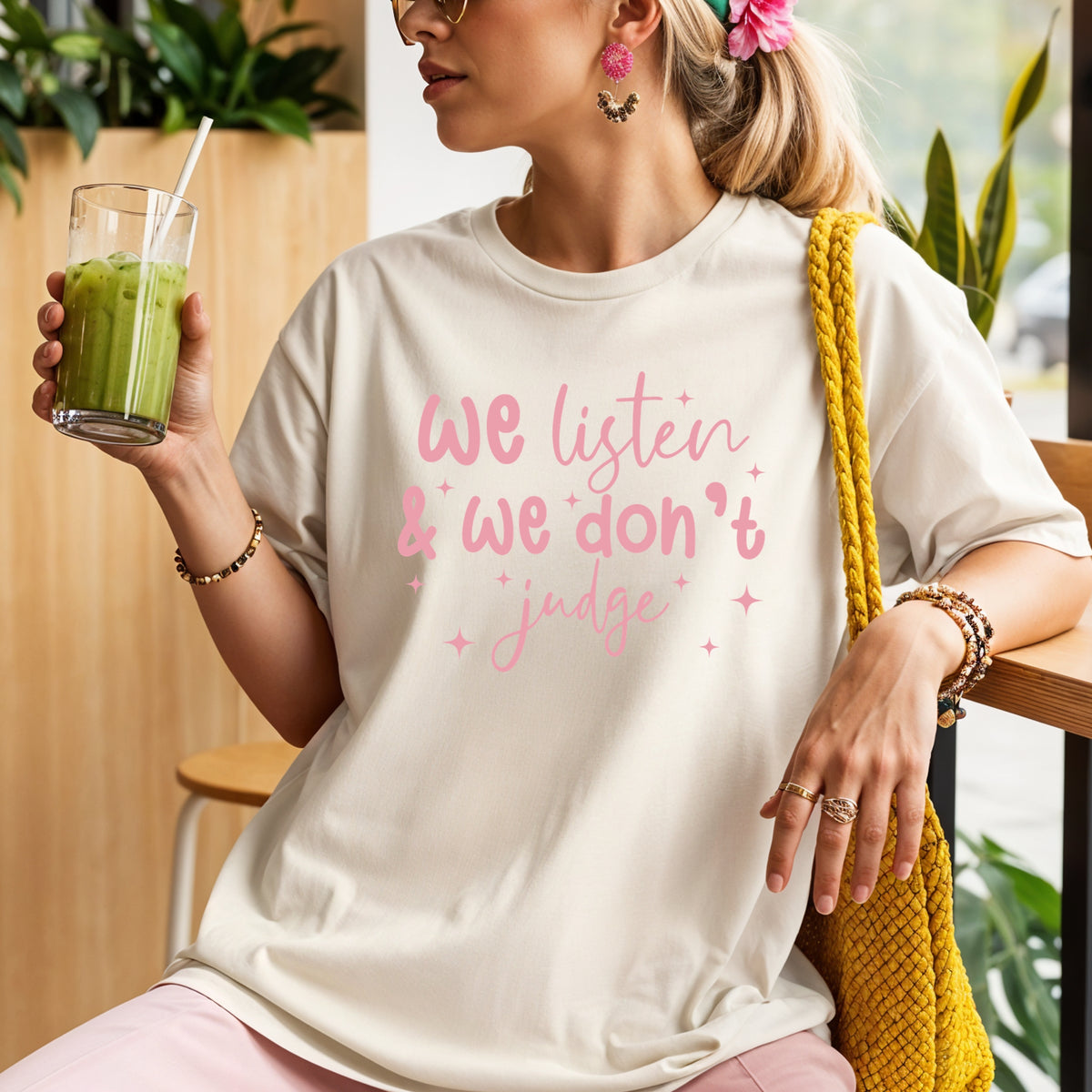 We Listen and We Don't Judge - Adult Comfort Colors T-Shirt