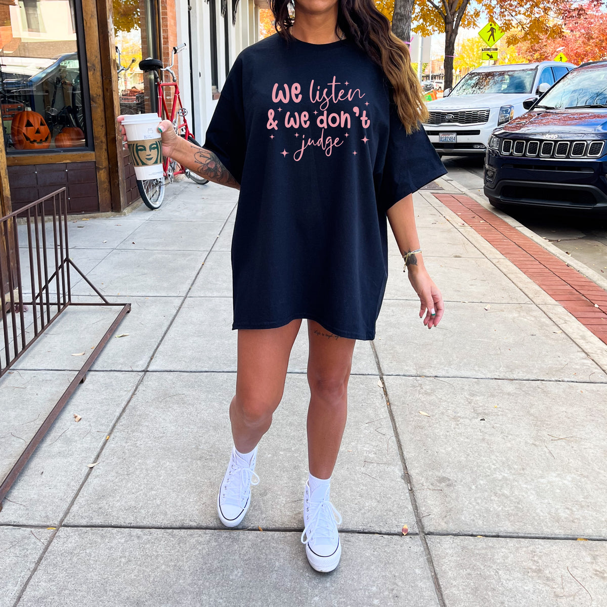 We Listen and We Don't Judge - Adult Comfort Colors T-Shirt