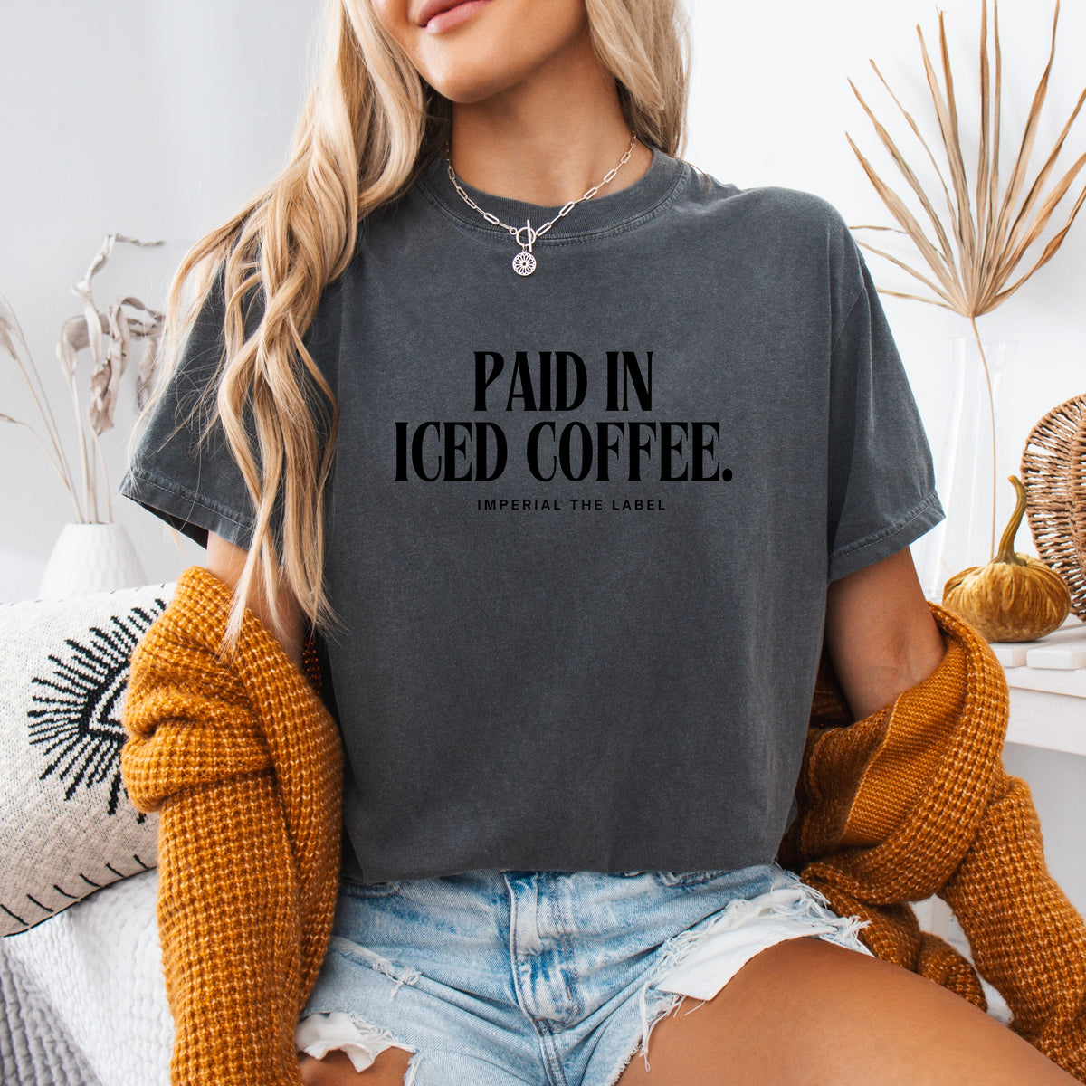 Paid In Ice Coffee - Adult  Comfort Colors T-Shirt