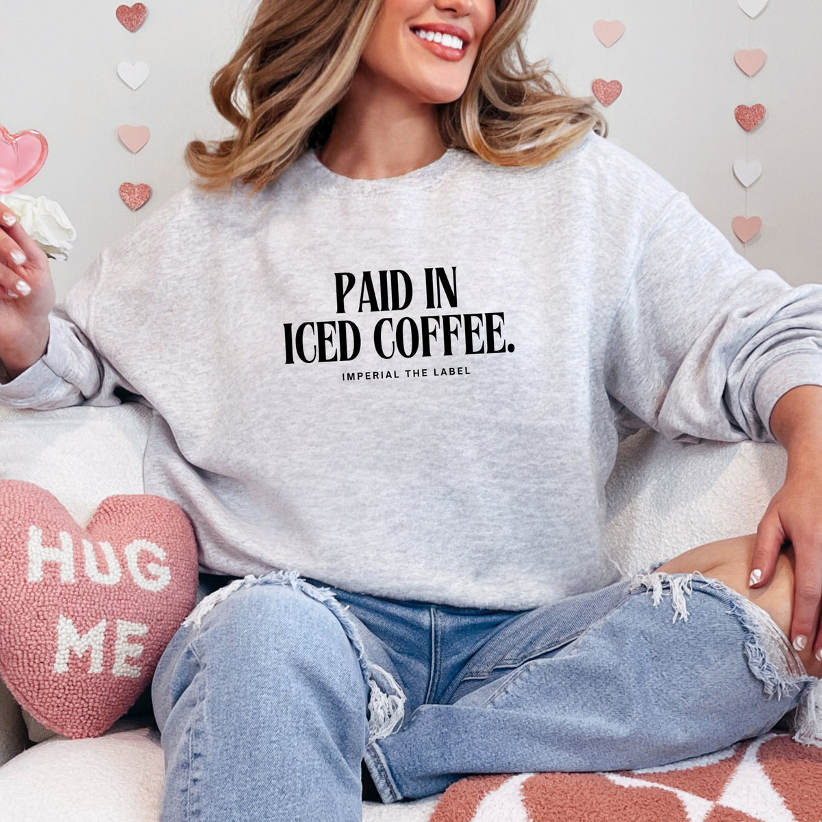 Paid In Ice Coffee - Adult Crewneck Sweatshirt