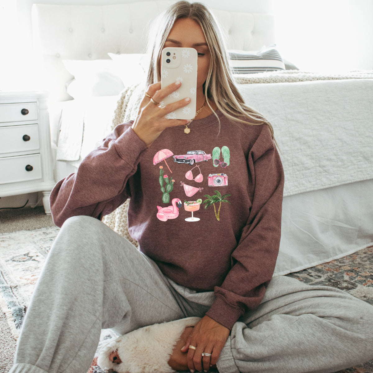 Palm Spring Collage - Adult Crewneck Sweatshirt