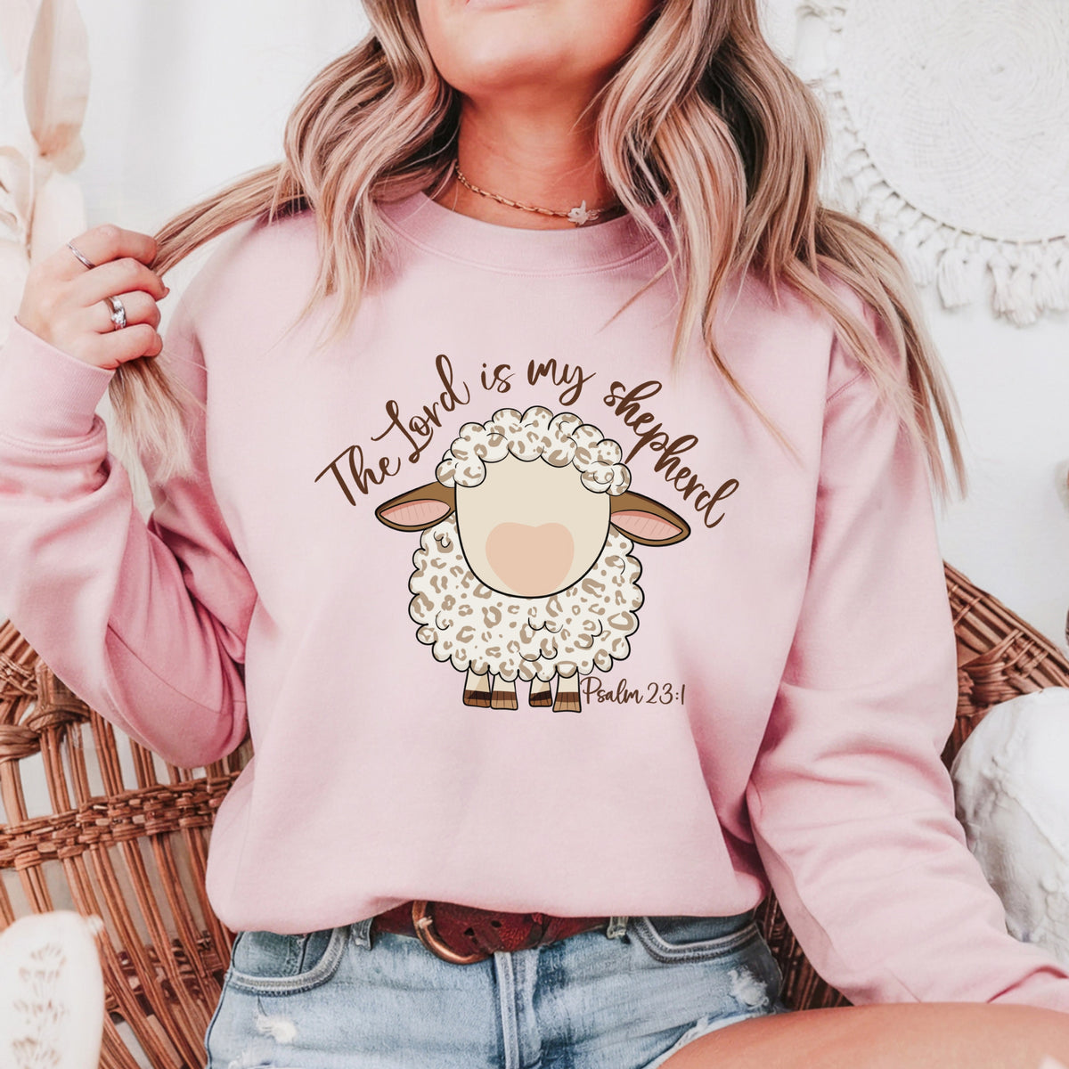 The Lord Is My Shepherd Psalm 23:1 - Adult Crewneck Sweatshirt