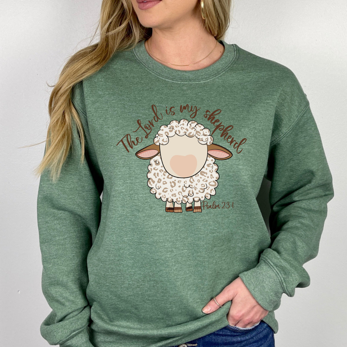 The Lord Is My Shepherd Psalm 23:1 - Adult Crewneck Sweatshirt