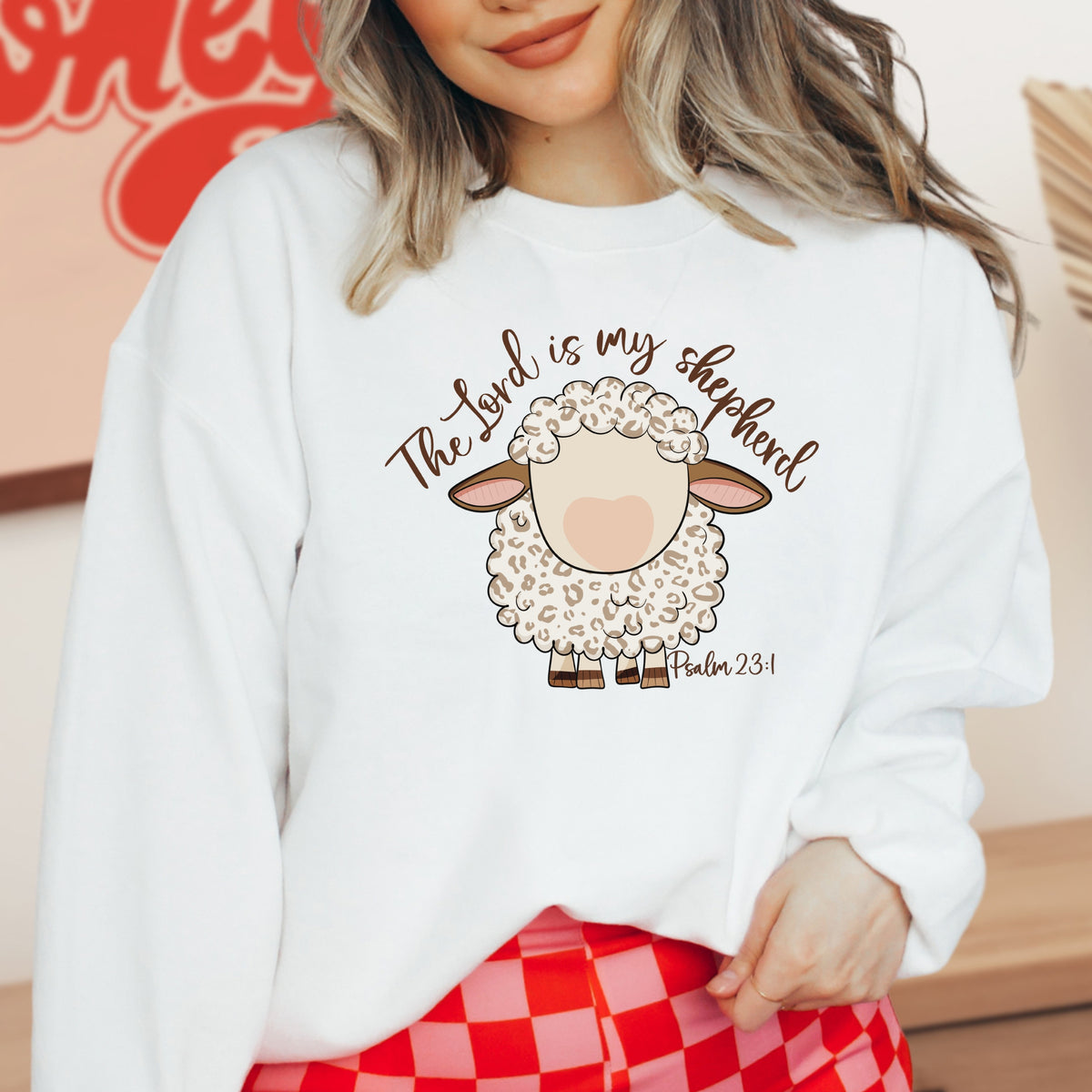 The Lord Is My Shepherd Psalm 23:1 - Adult Crewneck Sweatshirt