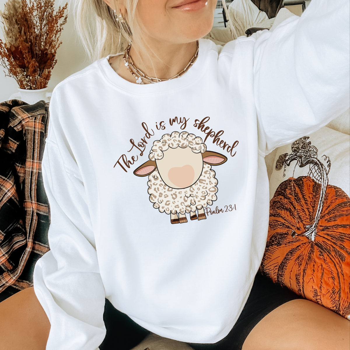 The Lord Is My Shepherd Psalm 23:1 - Adult Crewneck Sweatshirt