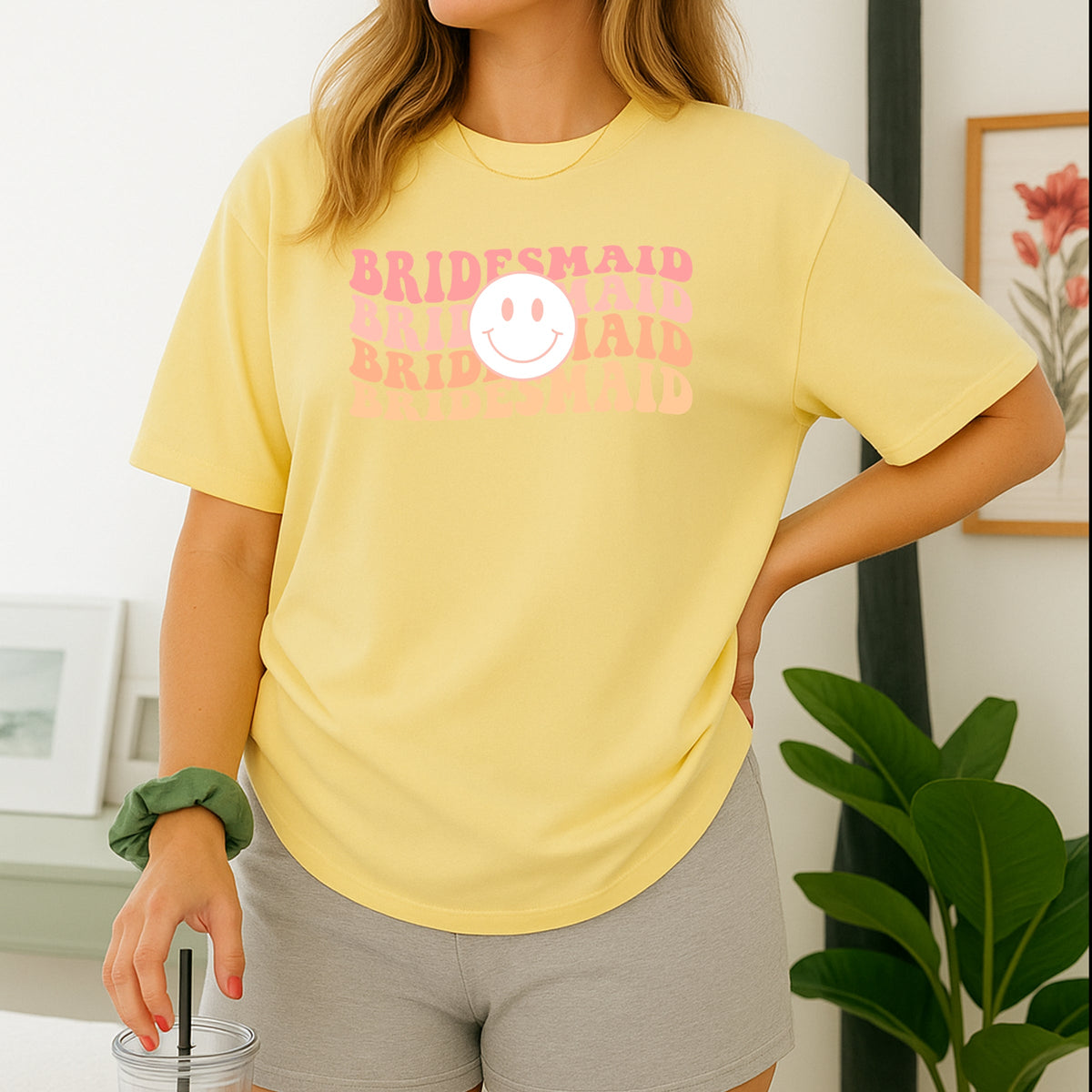 Bridesmaid Printed Comfort Colors T-Shirt 