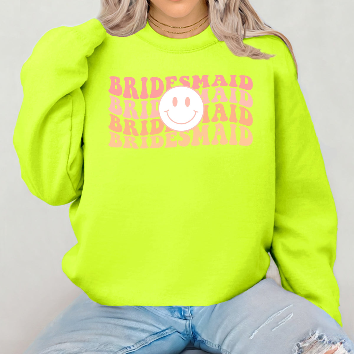 Bridesmaid Printed Crewneck Sweatshirt